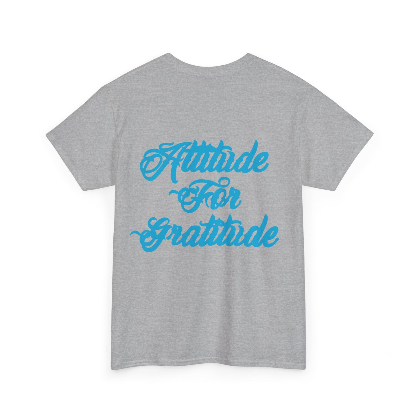 Attitude for Gratitude Tee — Inspirational Script Backprint Cotton T‑Shirt