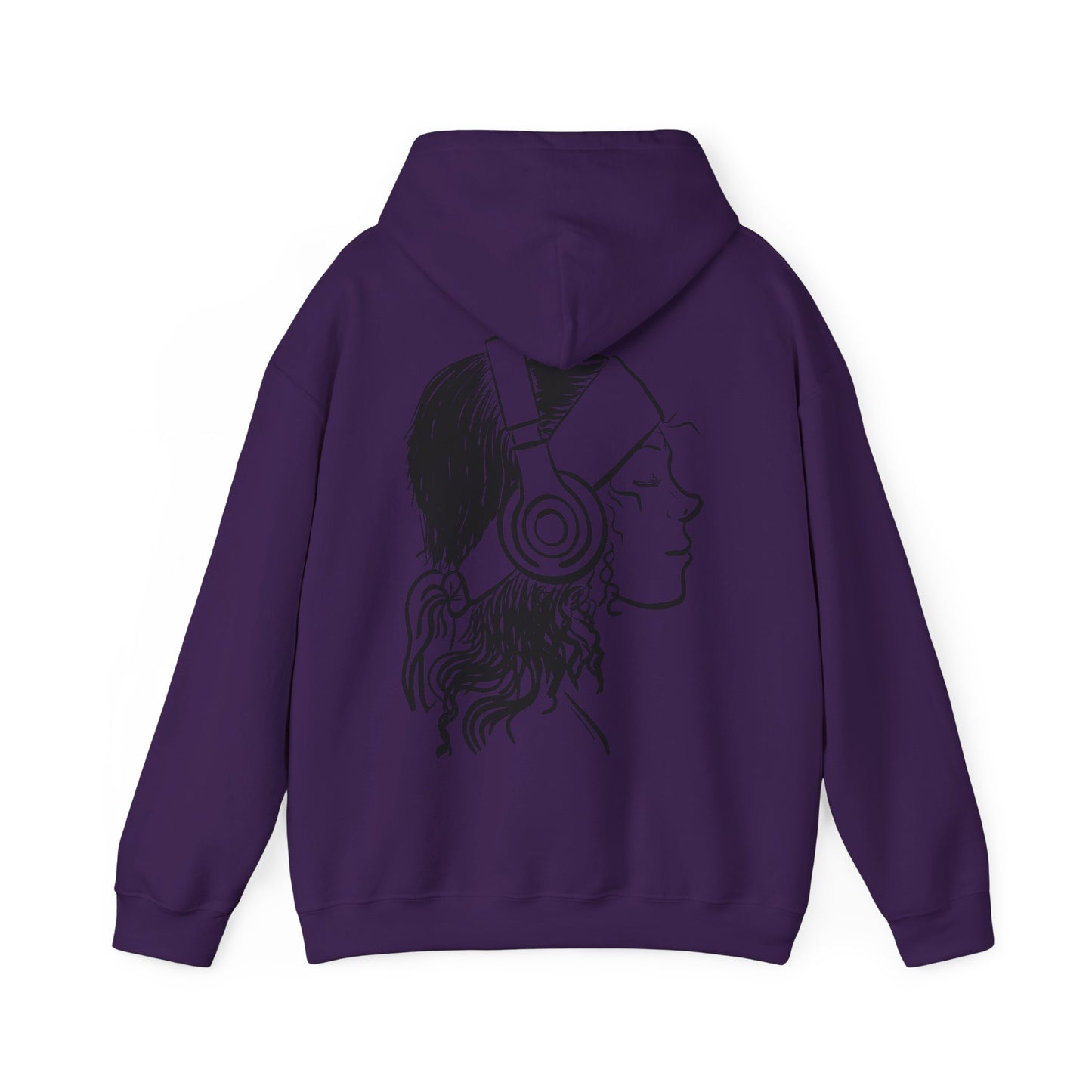 Music Lover Hoodie — 'Kwalatee' Logo & Headphones Girl Graphic