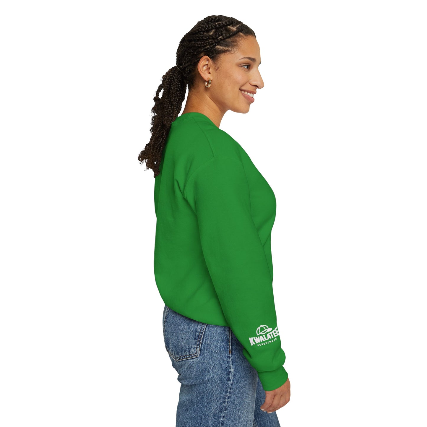 Kwalatee Streetwear Crewneck Sweatshirt — Minimal Logo Black Pullover