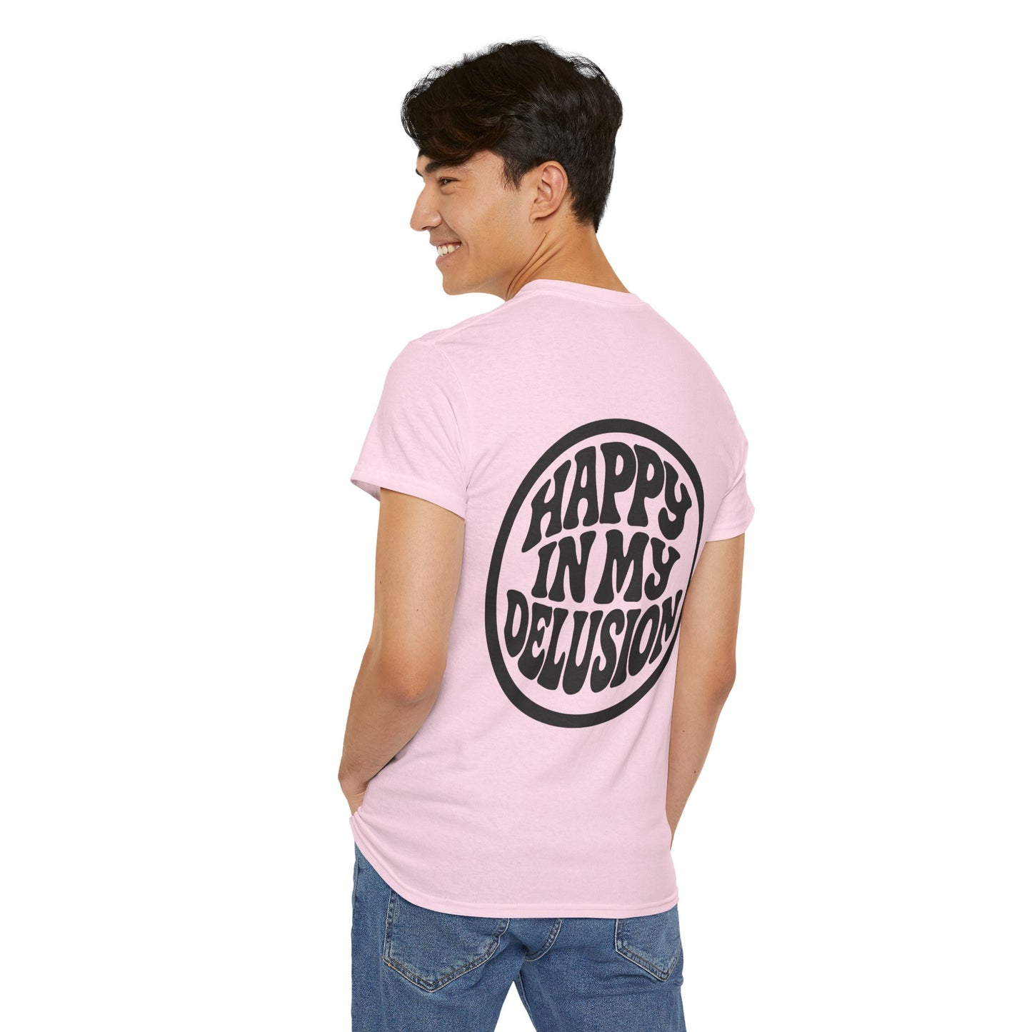 Happy In My Delusion Tee — Retro Graphic Cotton T-Shirt