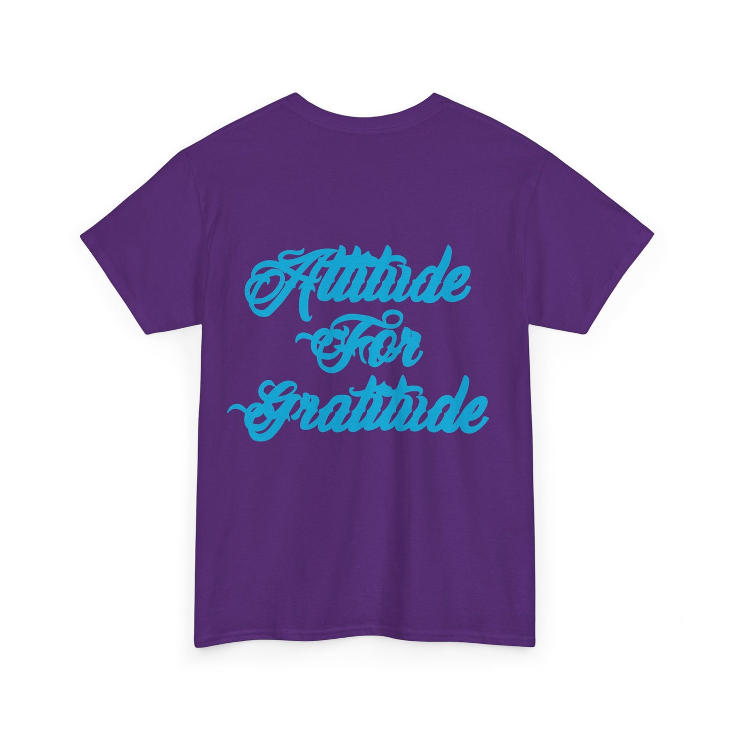 Attitude for Gratitude Tee — Inspirational Script Backprint Cotton T‑Shirt
