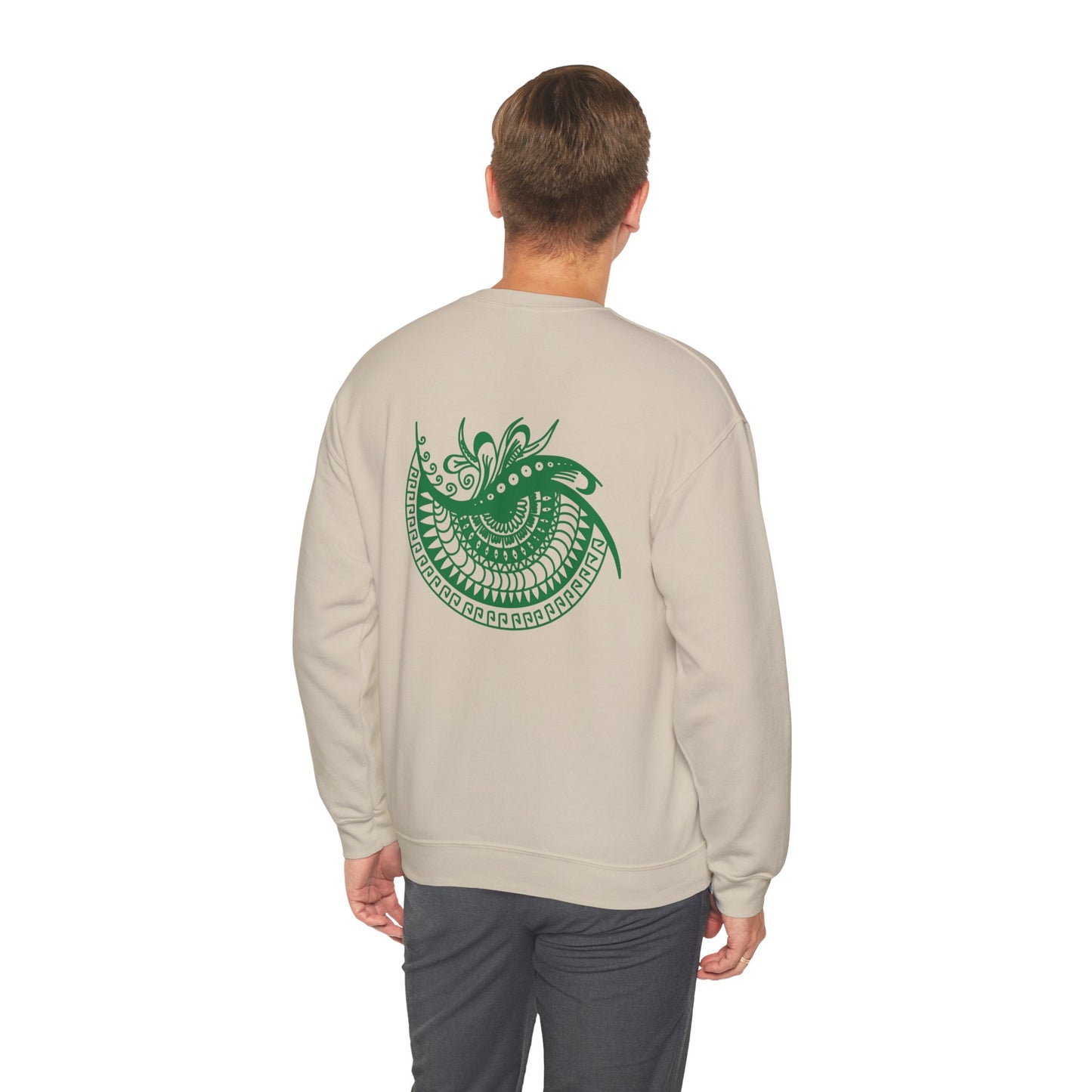 Crewneck — Green Mandala Eye Graphic with “KWALATEE” Logo