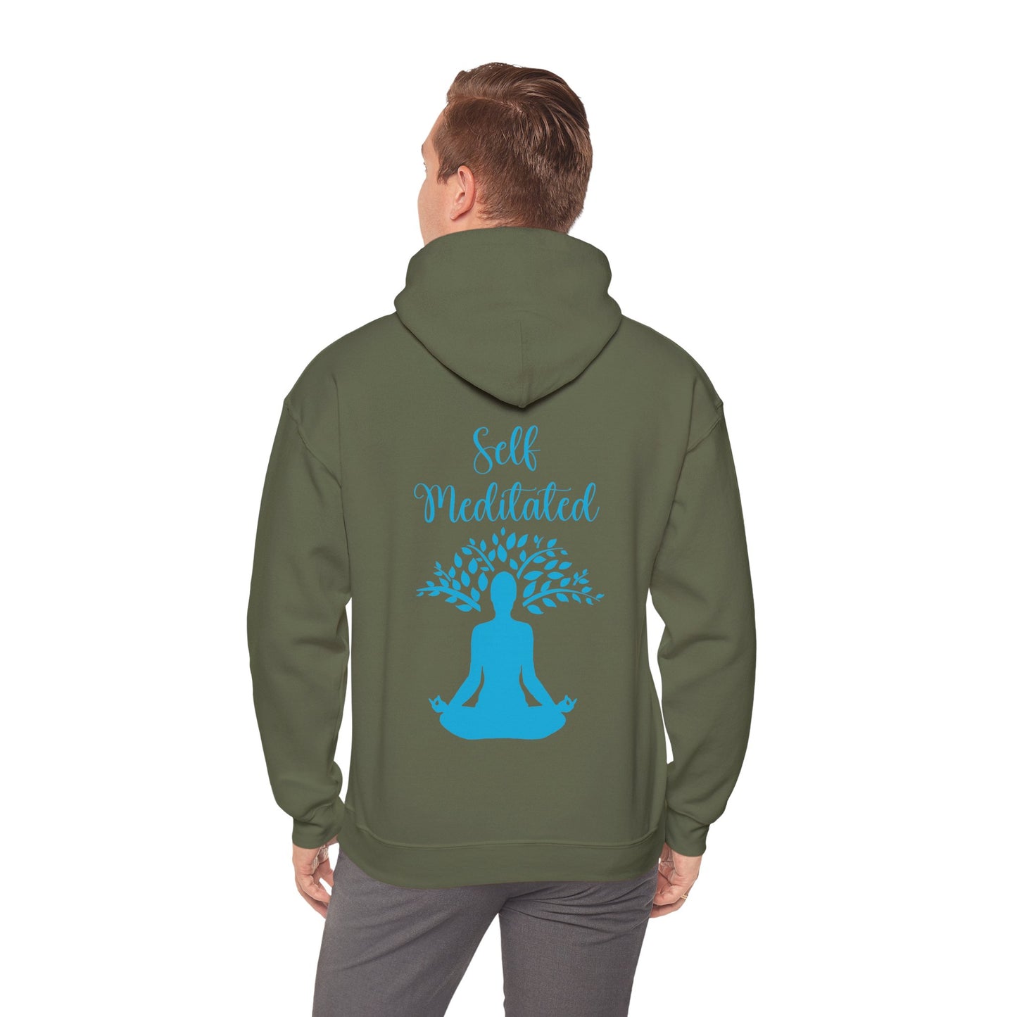 Meditation Hoodie — "Self Meditated" Sweatshirt with Tree Pose Graphic