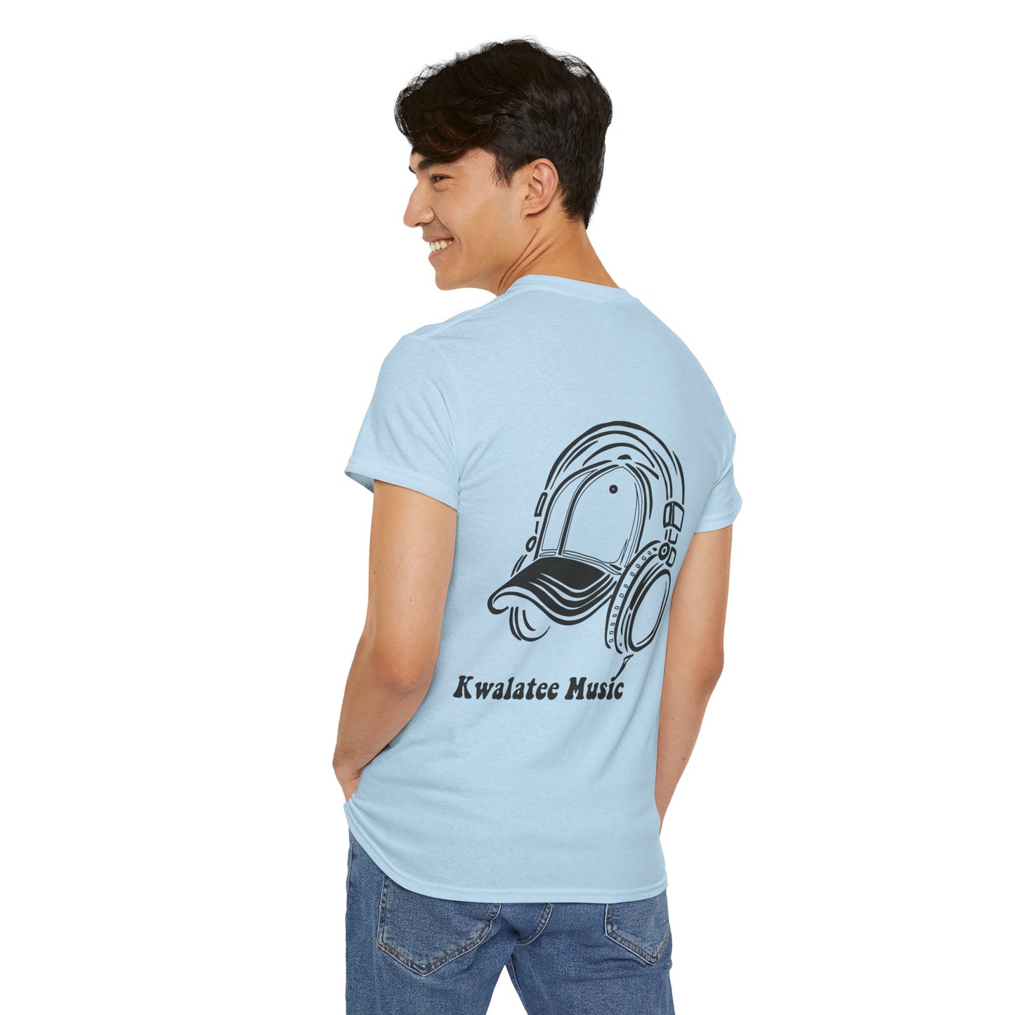 Music Logo T‑Shirt — "Kwalatee Music" Graphic Tee (Cap & Headphones)