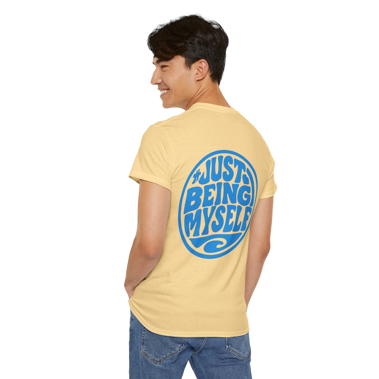 Just Being Myself Graphic Tee — Positive Retro Surf T-Shirt