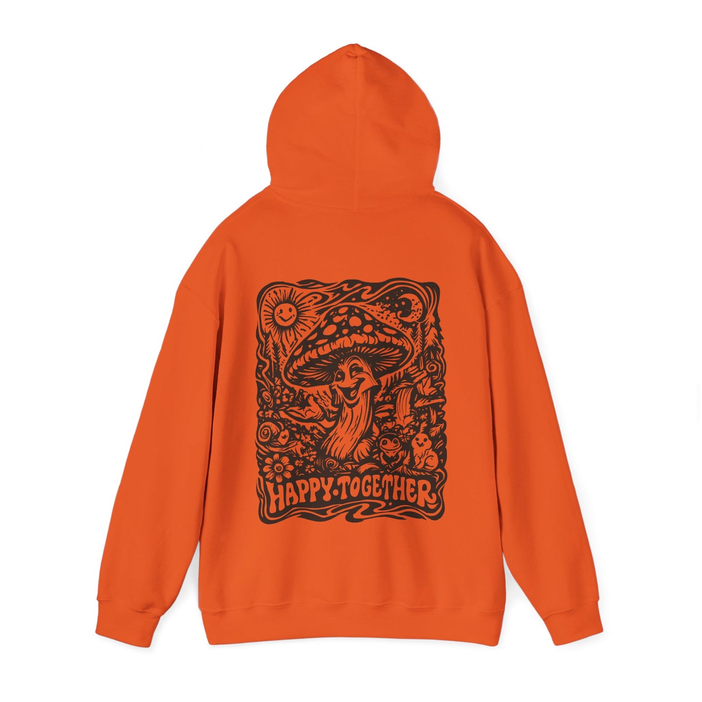 Mushroom 'Happy Together' Hoodie — Psychedelic Forest Graphic Pullover