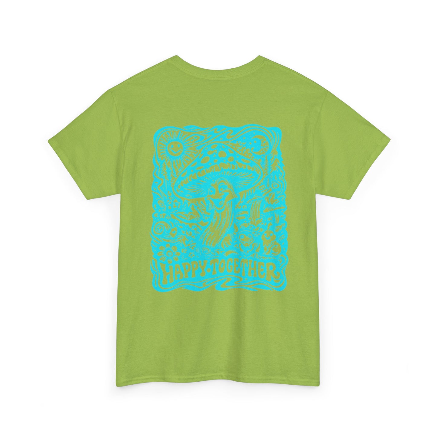 Happy Together Mushroom Graphic Tee — Retro Psychedelic Nature T‑Shirt