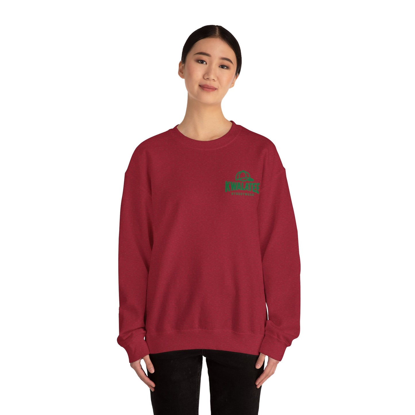 Crewneck — Green Mandala Eye Graphic with “KWALATEE” Logo