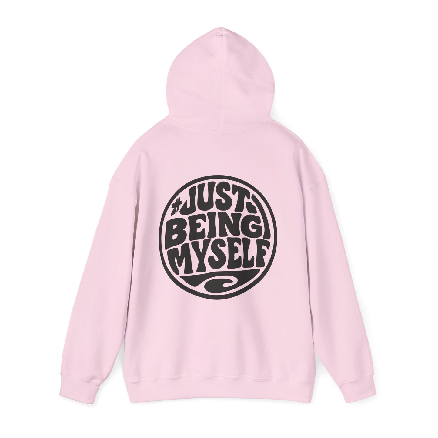 Just Being Myself Hoodie — Retro Script Graphic Pullover