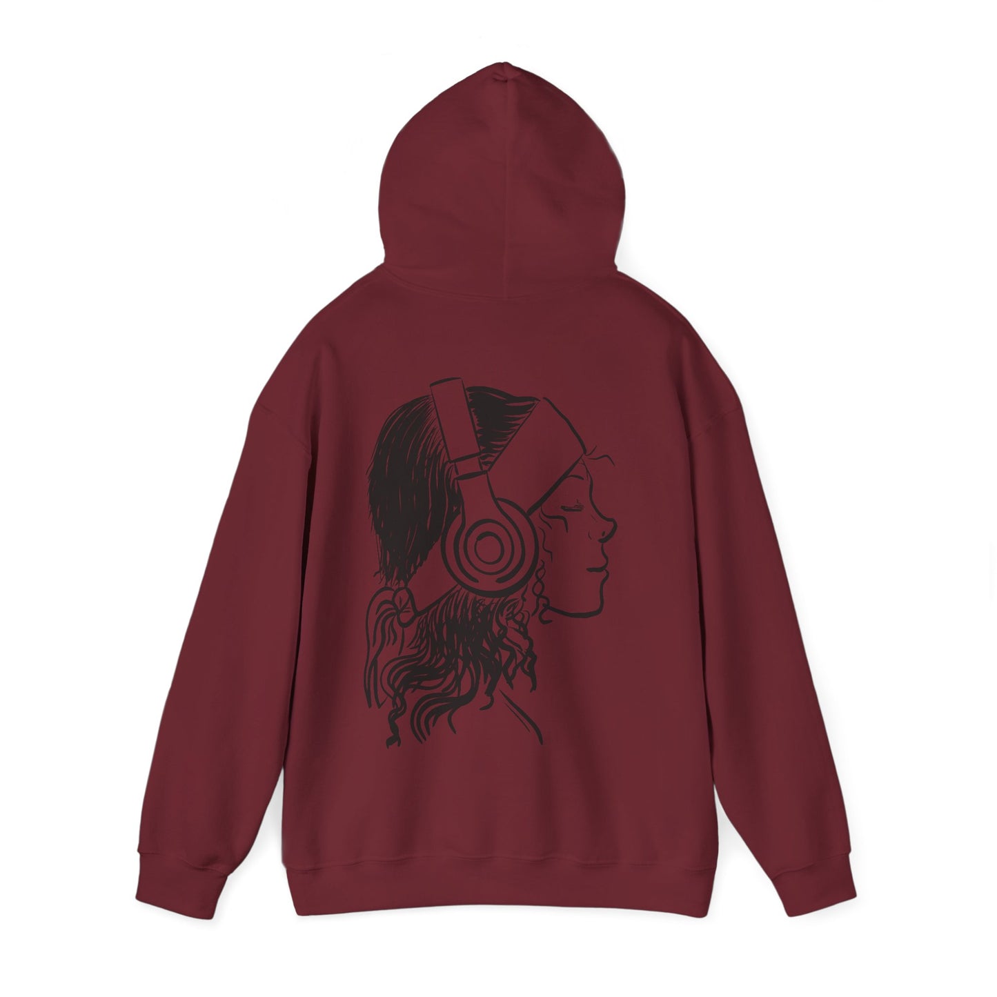 Music Lover Hoodie — 'Kwalatee' Logo & Headphones Girl Graphic