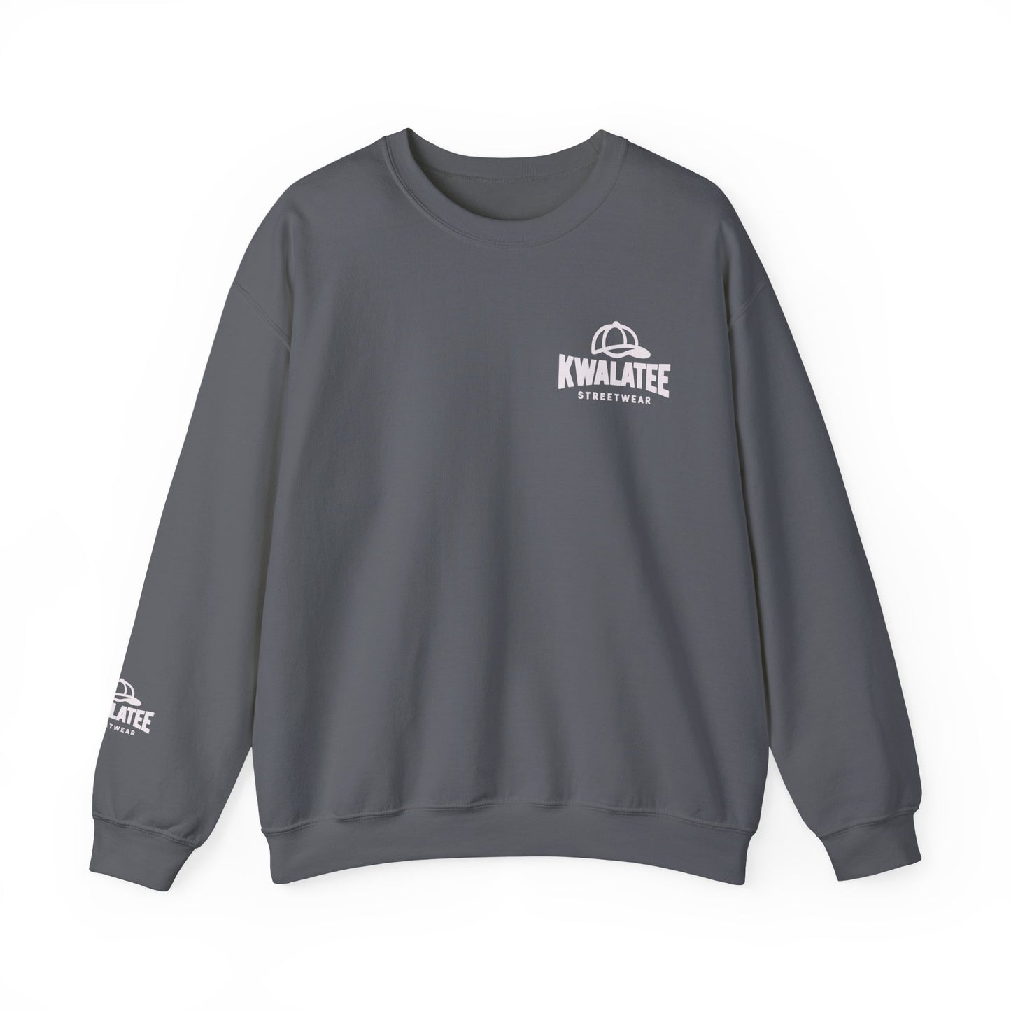 Kwalatee Streetwear Crewneck Sweatshirt — Minimal Logo Black Pullover