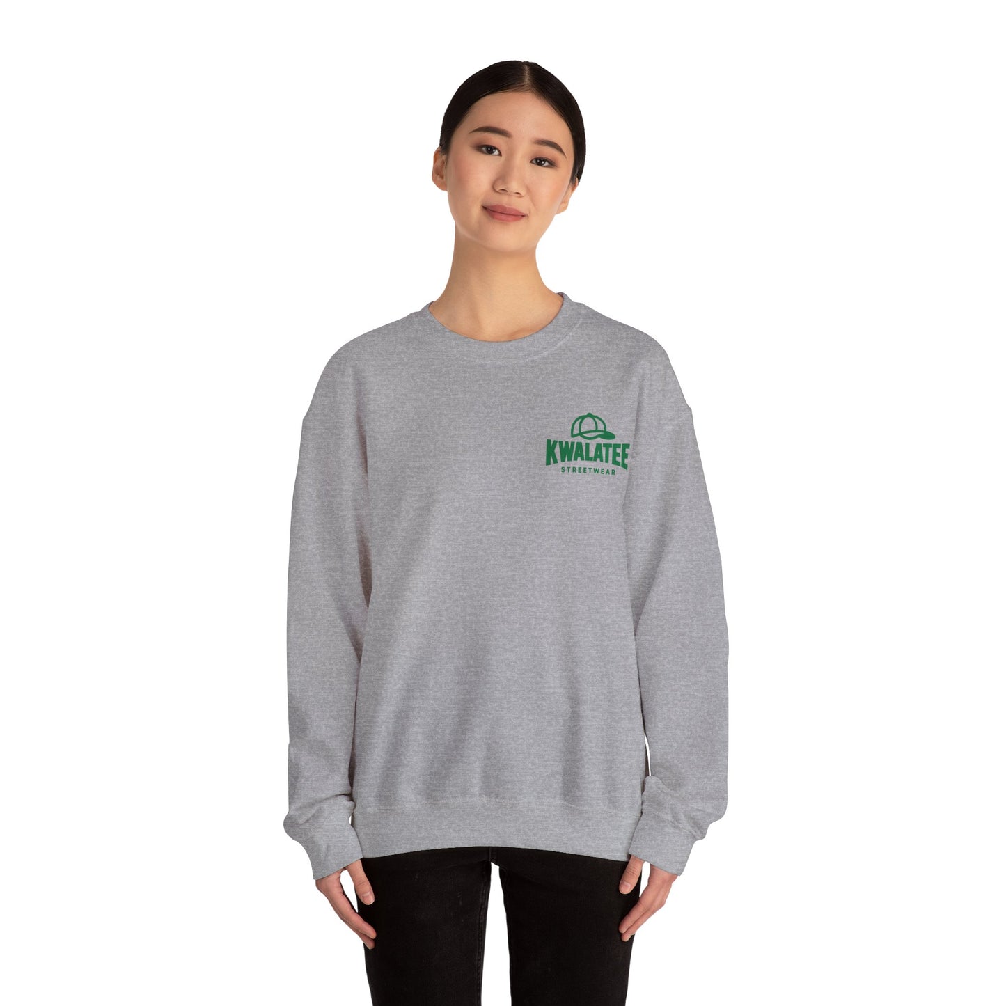 Crewneck — Green Mandala Eye Graphic with “KWALATEE” Logo
