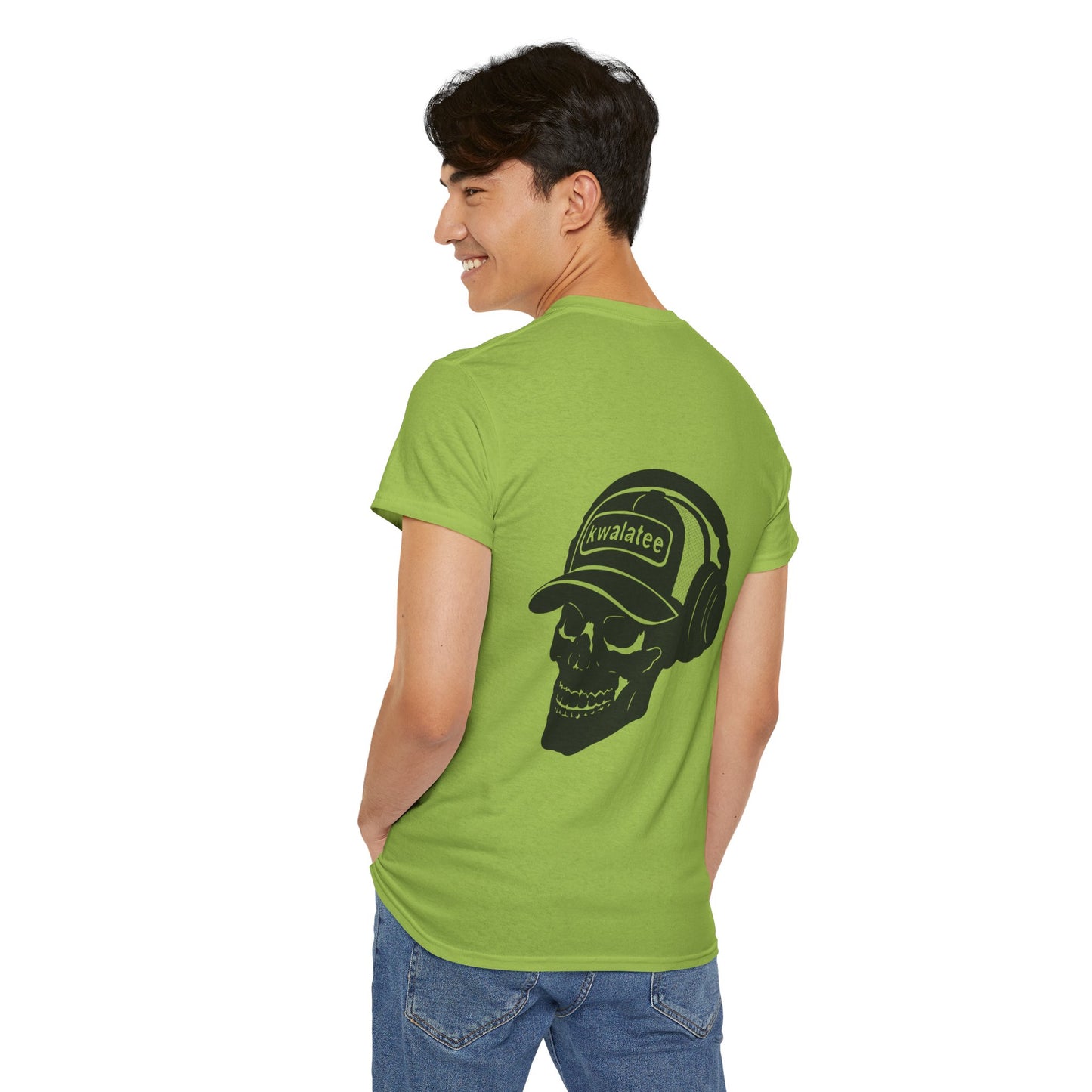 Skull DJ Tee — 'Kwalatee' Music Logo Graphic T-Shirt