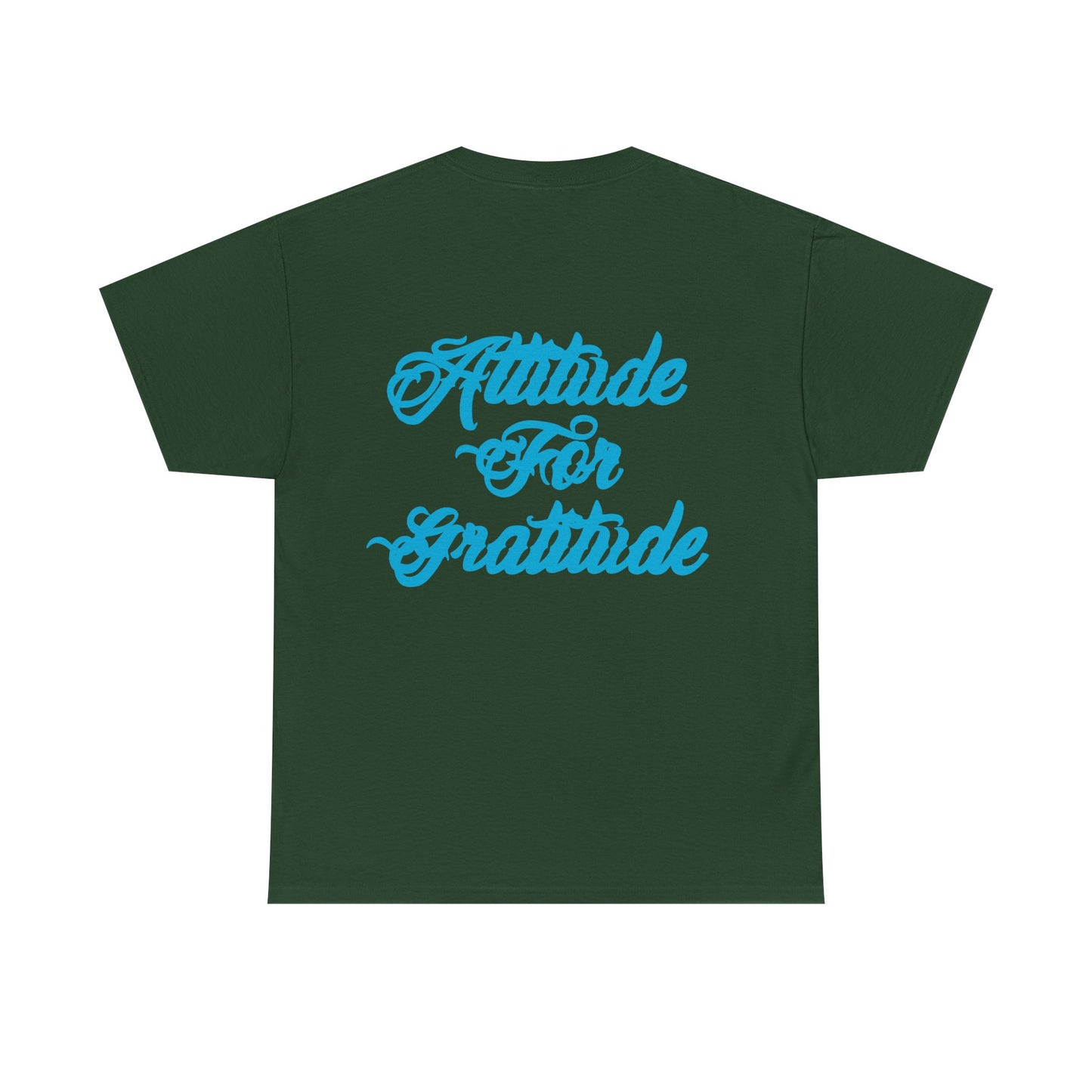 Attitude for Gratitude Tee — Inspirational Script Backprint Cotton T‑Shirt
