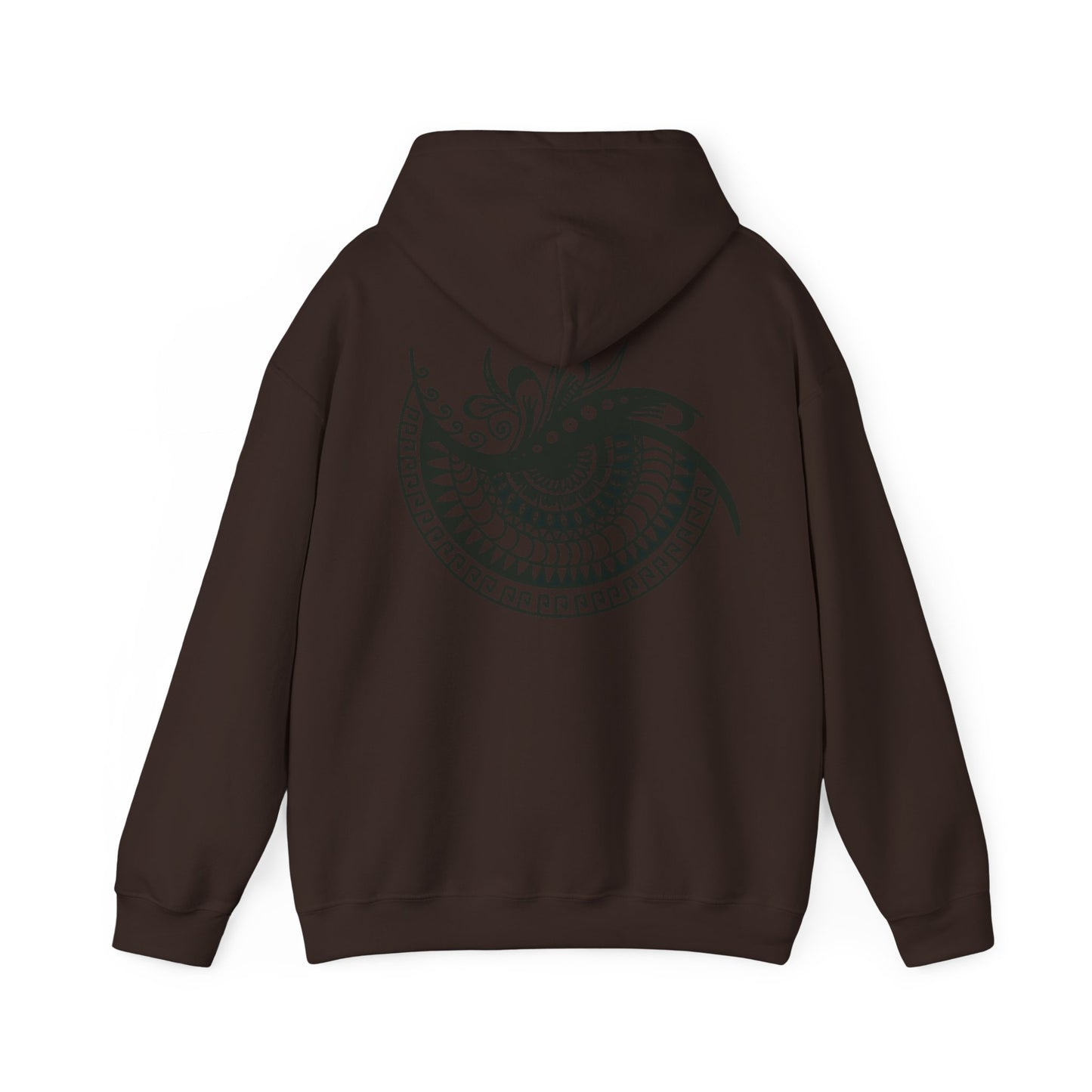 Mandala Swirl Hoodie — Black Tribal Floral Back Design