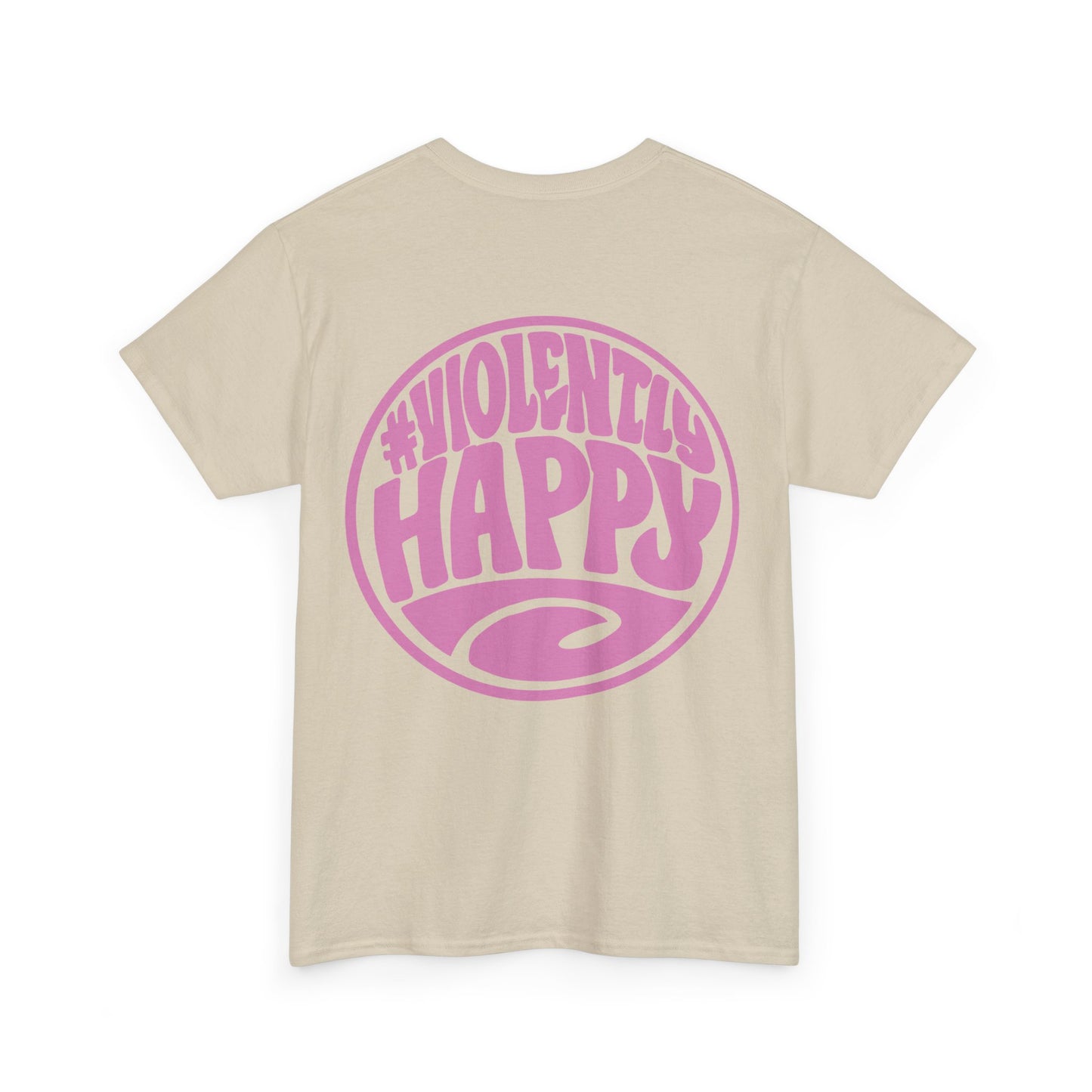 Violently Happy Graphic Tee — Retro Pink Logo T‑Shirt