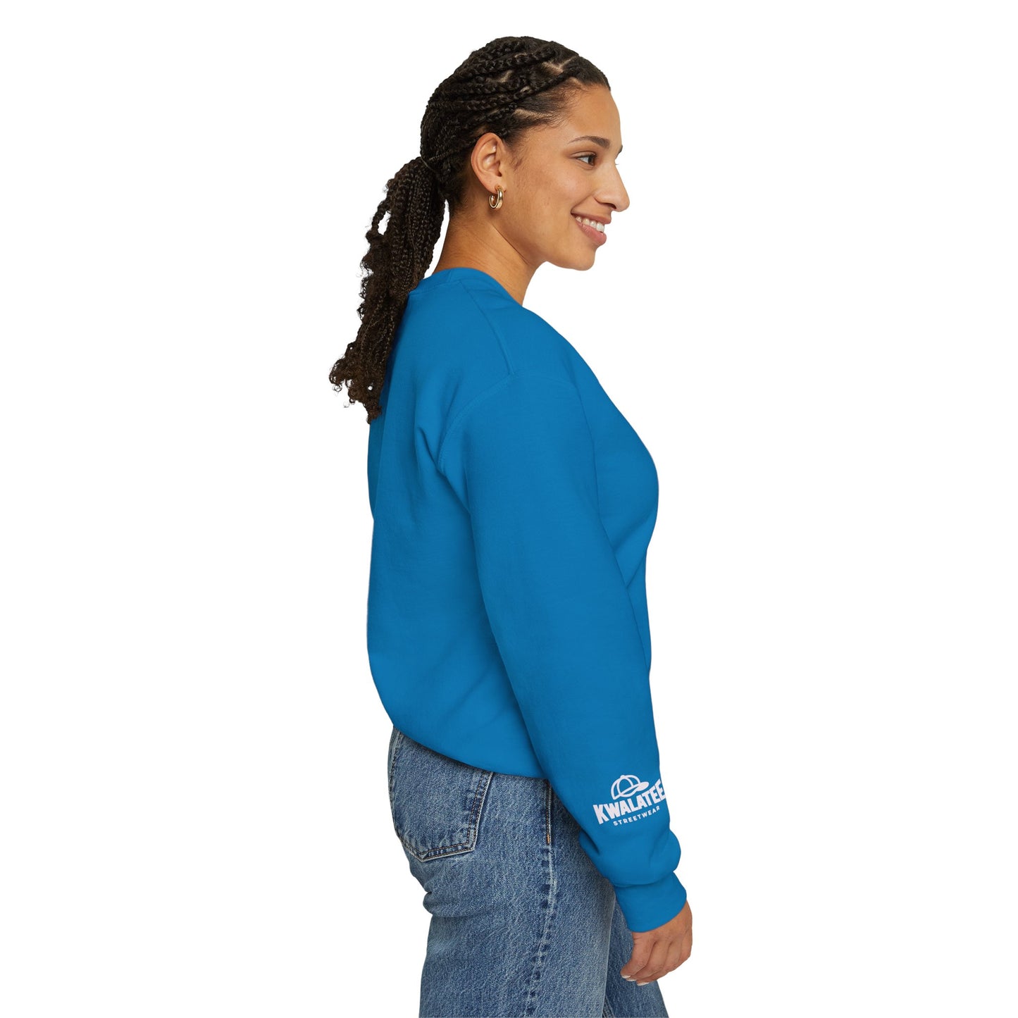 Kwalatee Streetwear Crewneck Sweatshirt — Minimal Logo Black Pullover