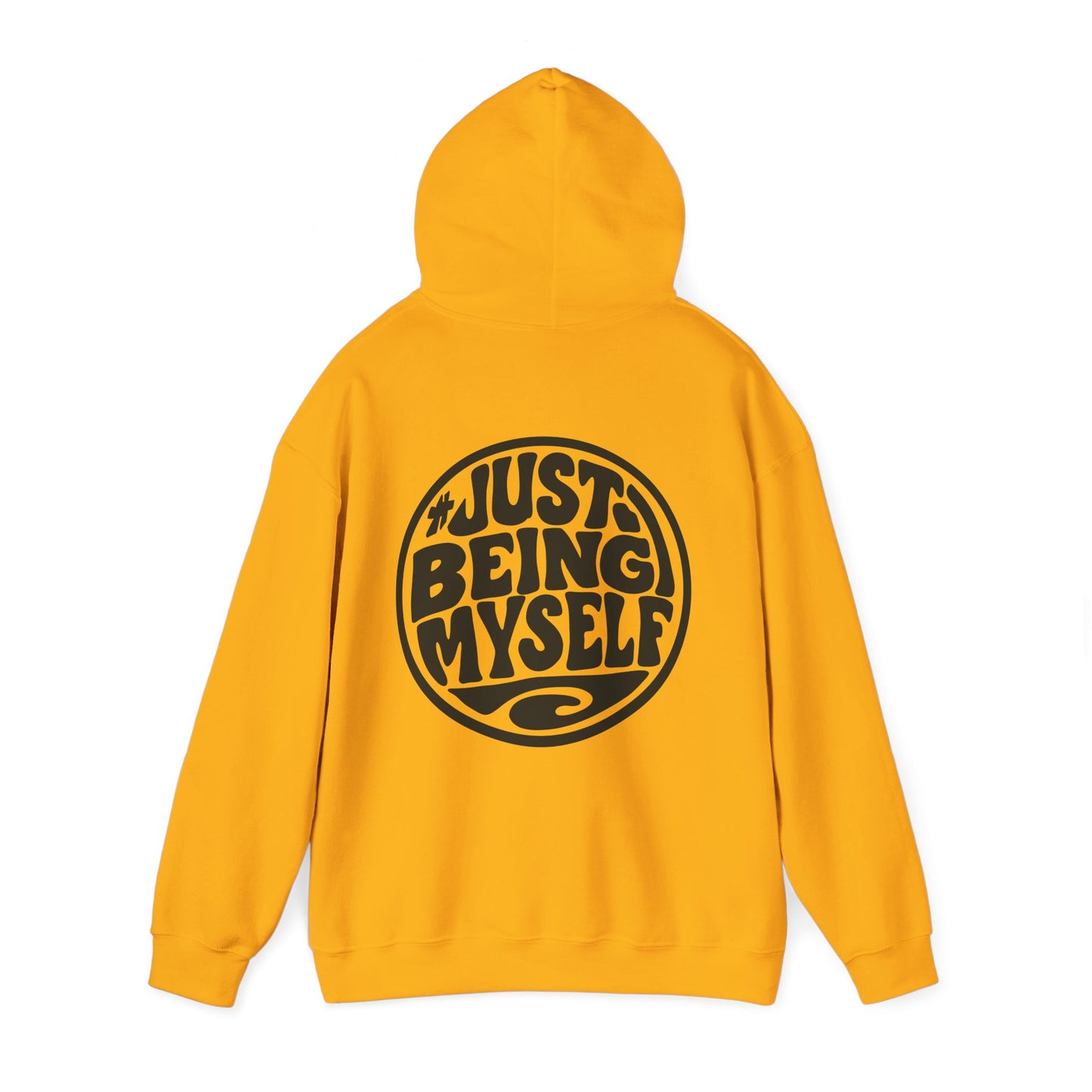 Just Being Myself Hoodie — Retro Script Graphic Pullover