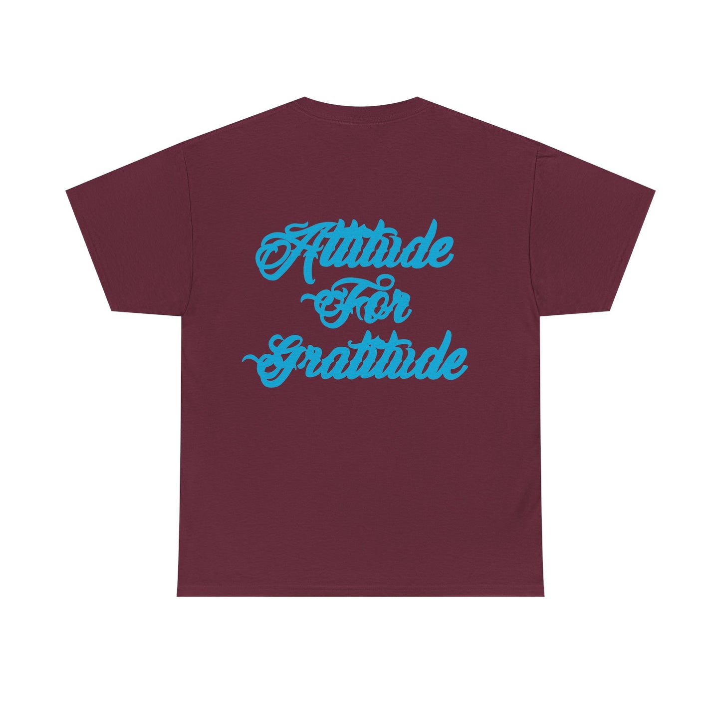 Attitude for Gratitude Tee — Inspirational Script Backprint Cotton T‑Shirt