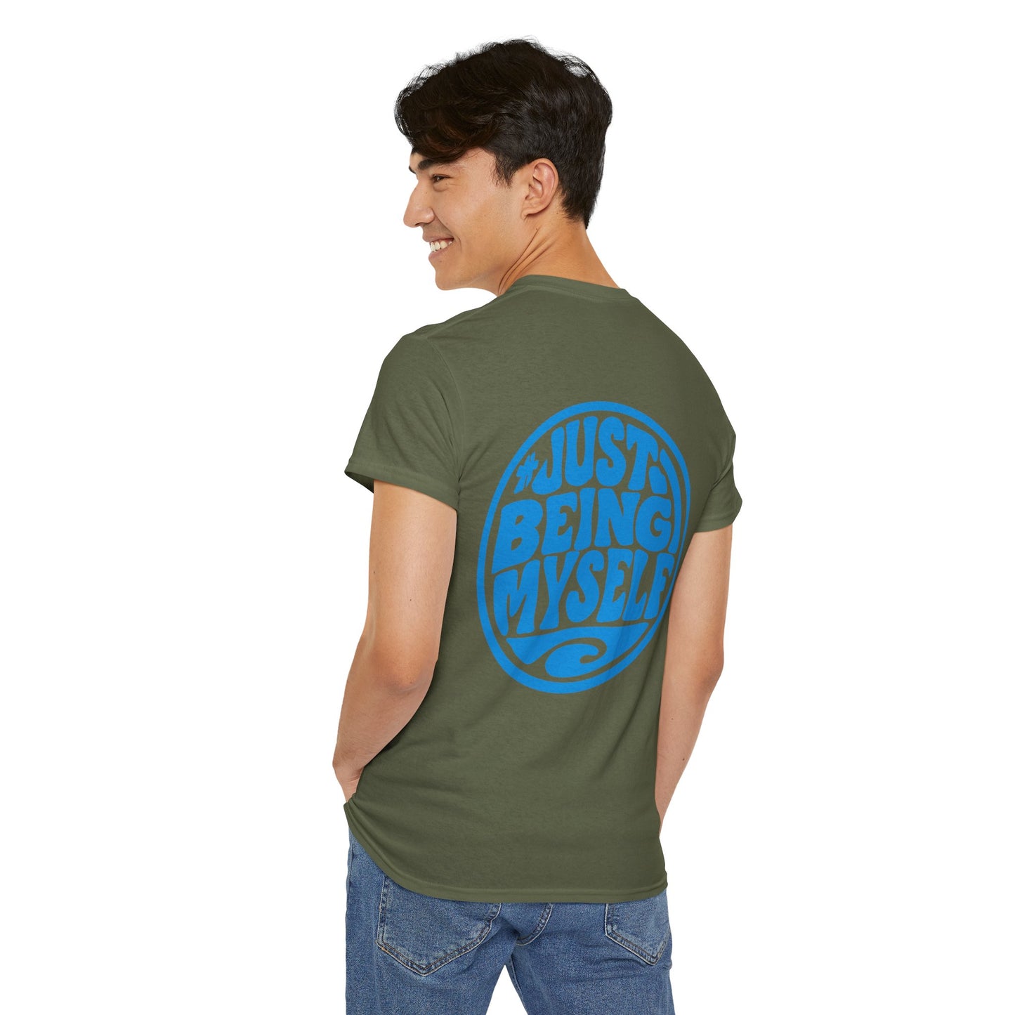 Just Being Myself Graphic Tee — Positive Retro Surf T-Shirt