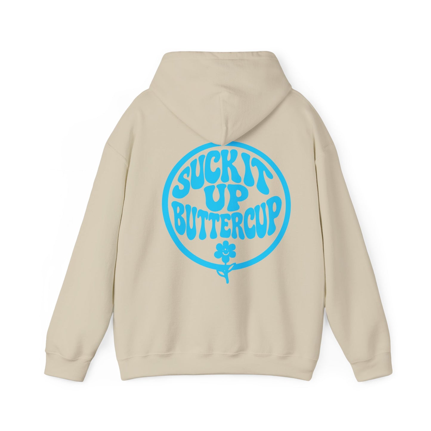 Hoodie - "Suck It Up Buttercup" Retro Floral Graphic Hooded Sweatshirt