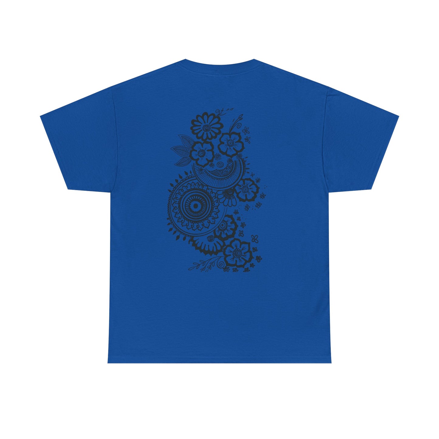 T-Shirt — Kwalatee Floral Mandala Graphic Tee (Front Logo, Back Floral Design)