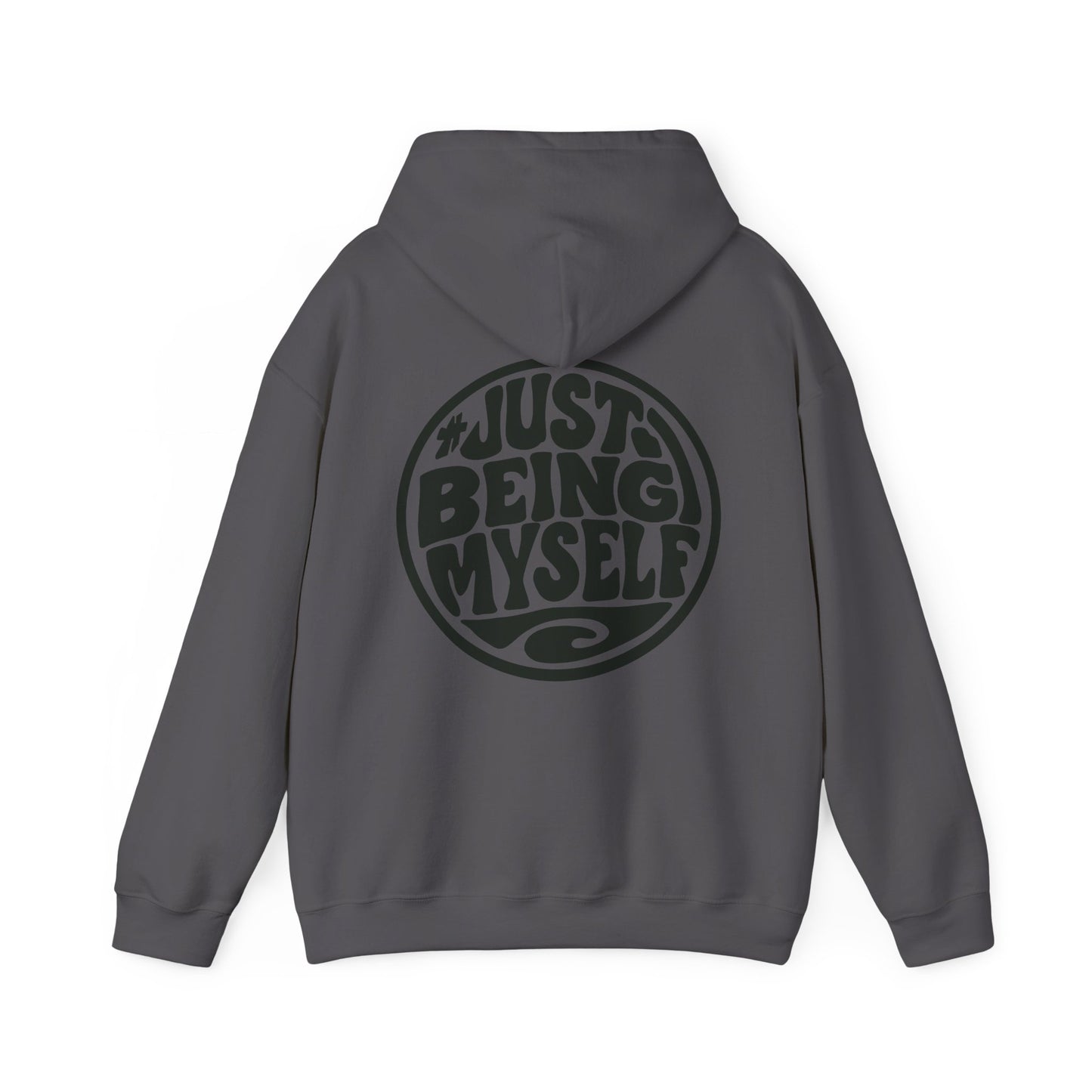 Just Being Myself Hoodie — Retro Script Graphic Pullover