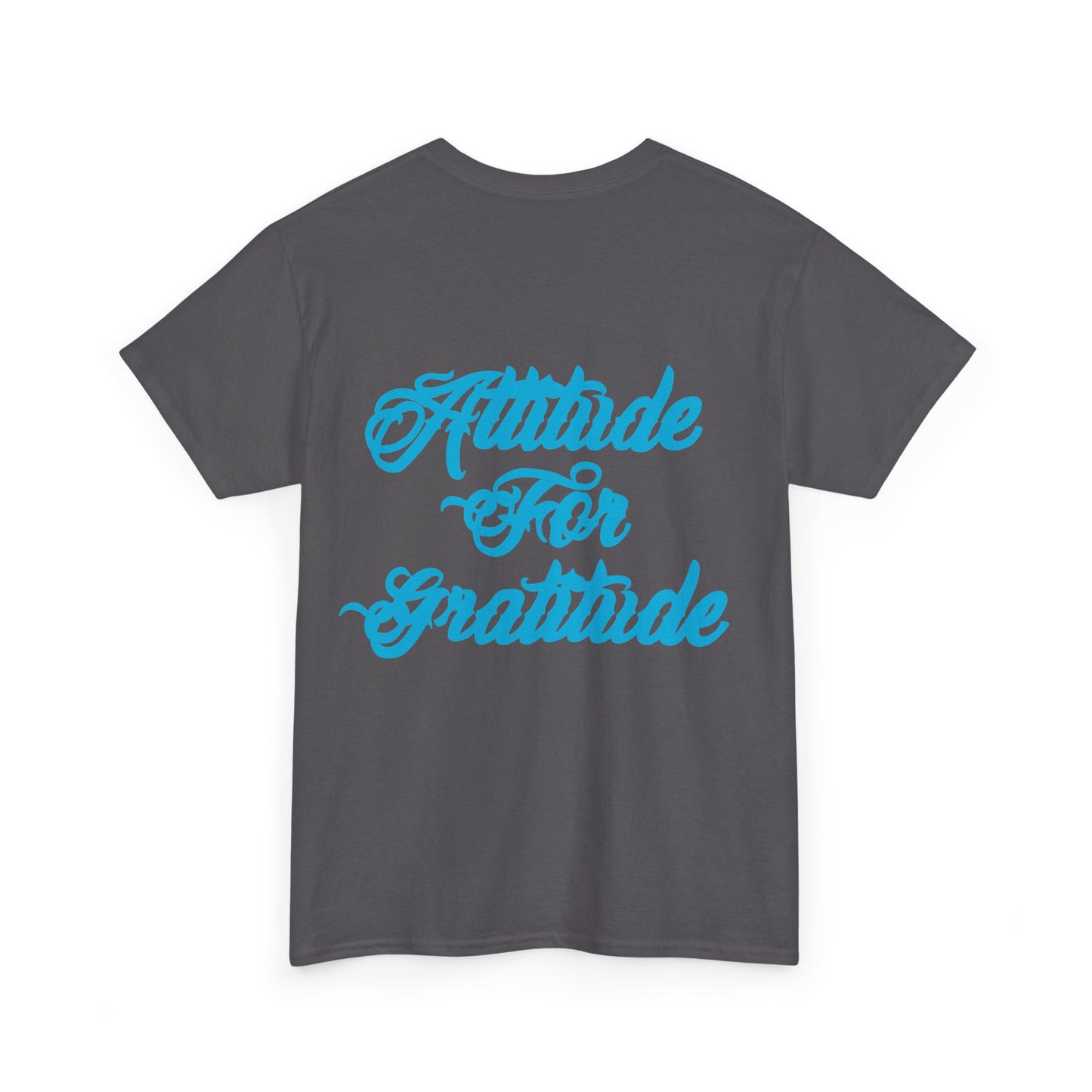 Attitude for Gratitude Tee — Inspirational Script Backprint Cotton T‑Shirt