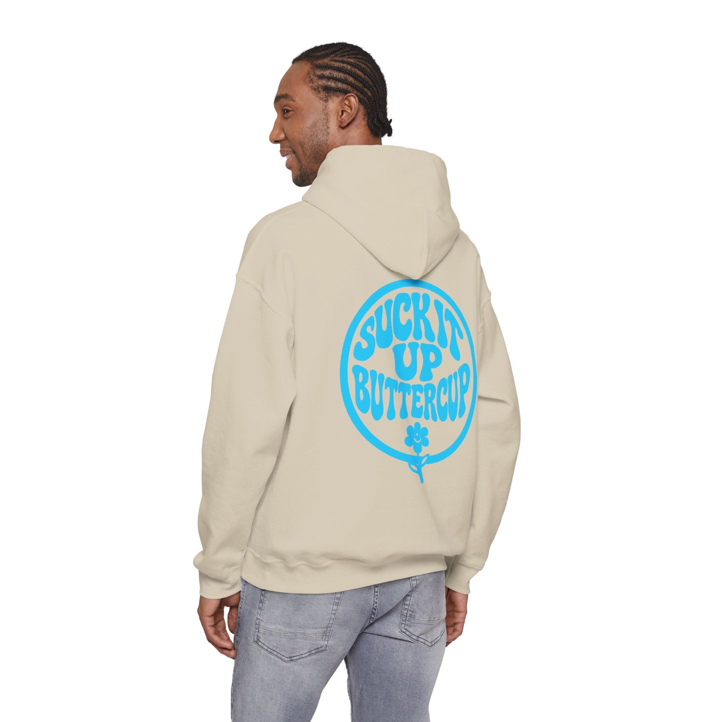 Hoodie - "Suck It Up Buttercup" Retro Floral Graphic Hooded Sweatshirt