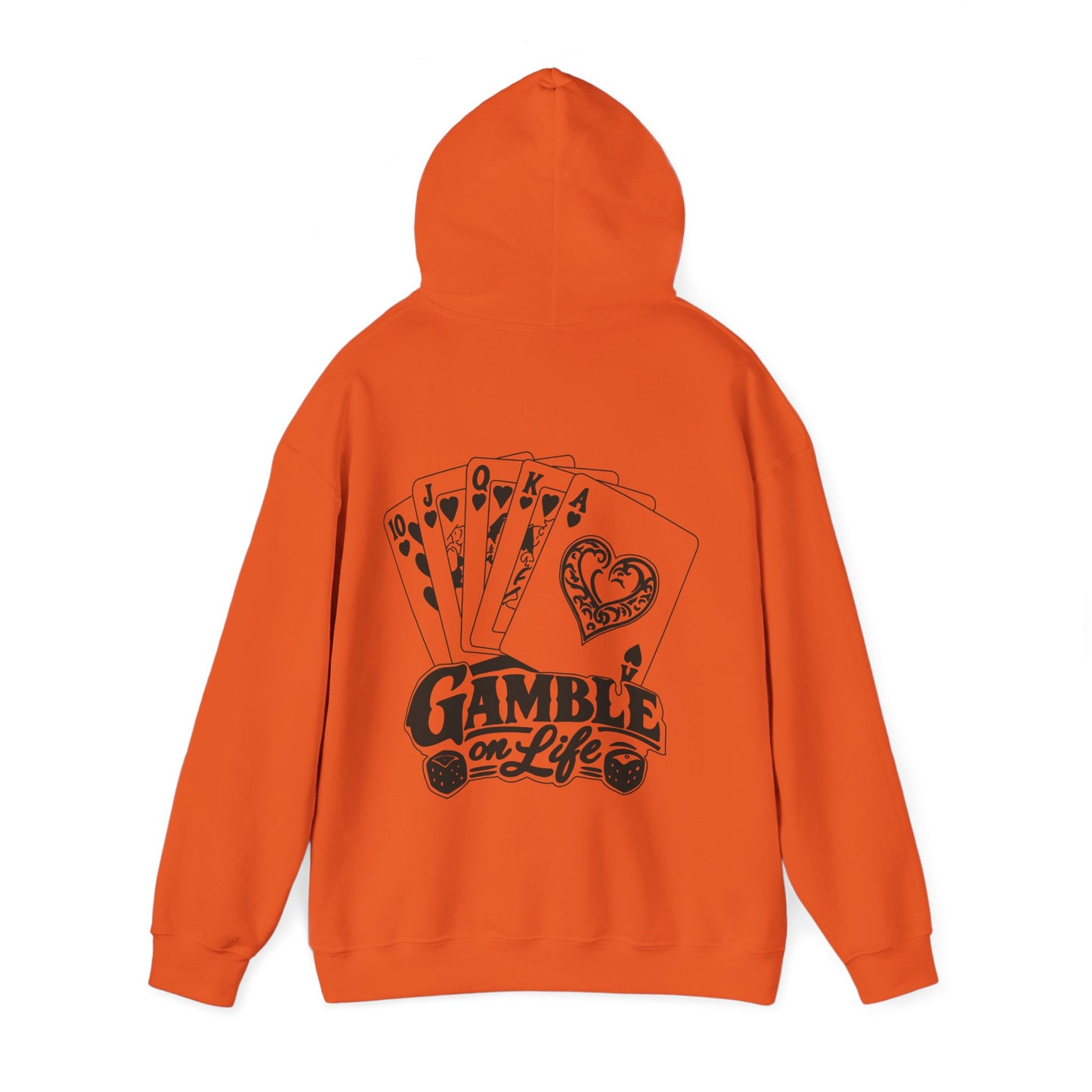 Gamble on Life Hoodie — Poker Cards & Dice Graphic Hooded Sweatshirt