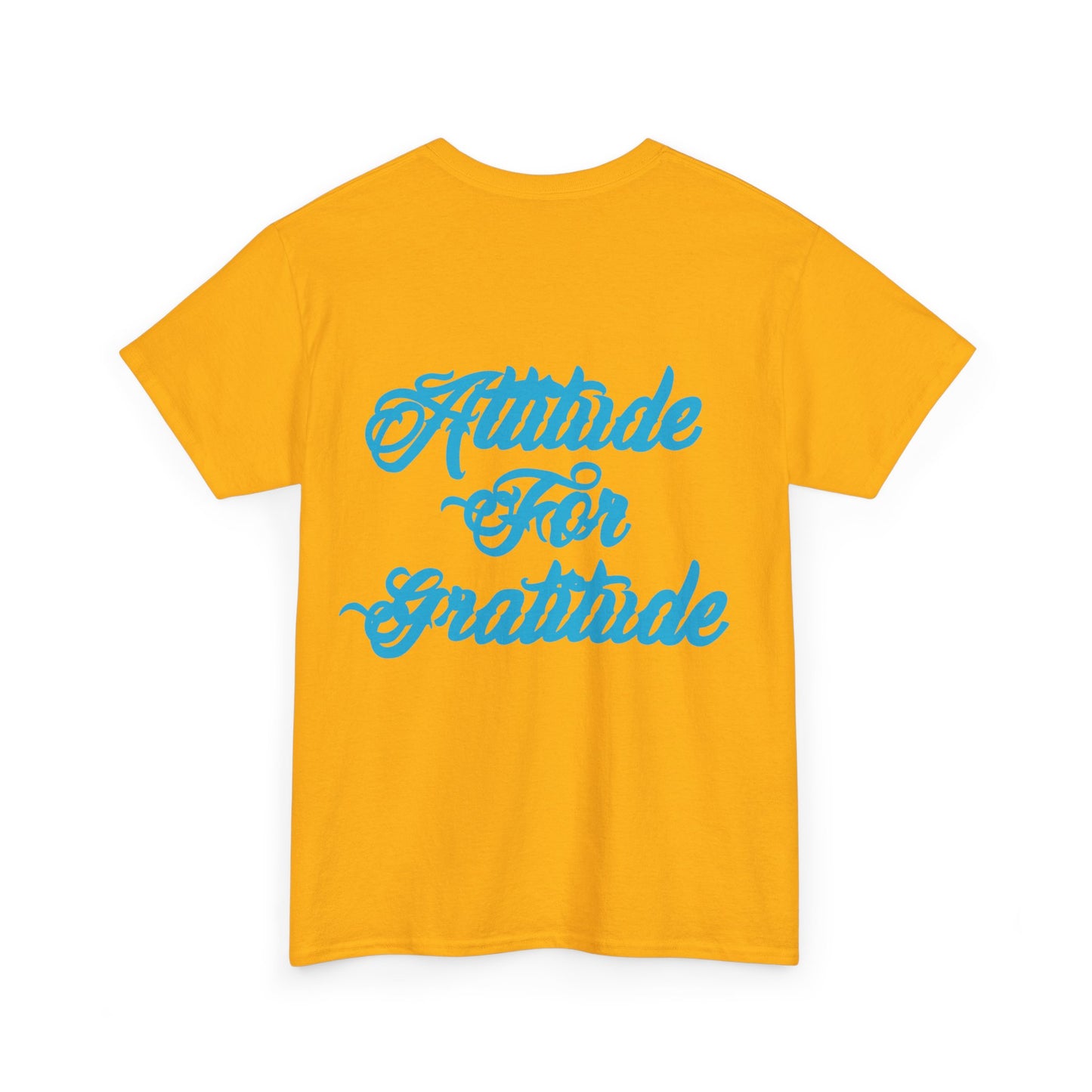 Attitude for Gratitude Tee — Inspirational Script Backprint Cotton T‑Shirt