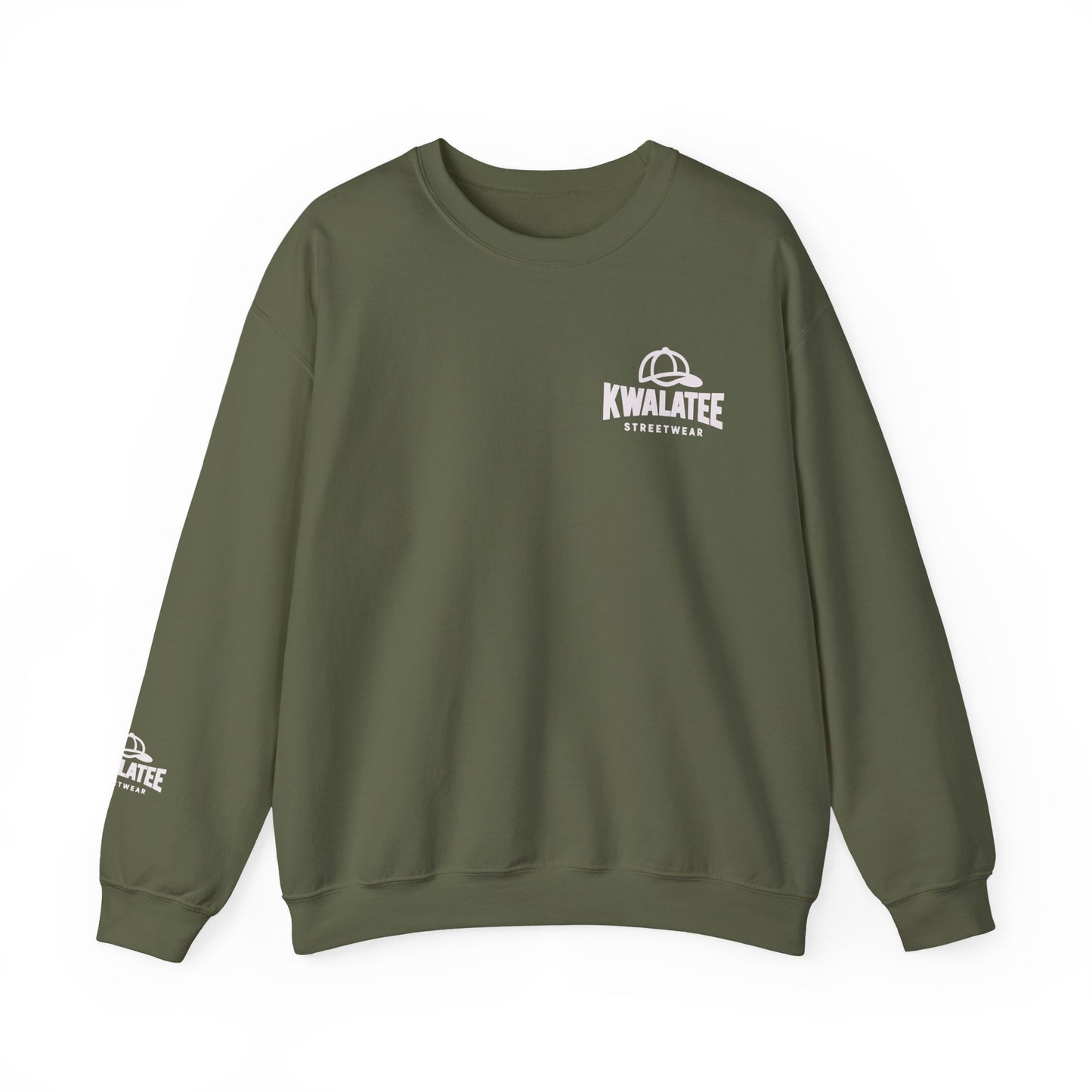 Kwalatee Streetwear Crewneck Sweatshirt — Minimal Logo Black Pullover