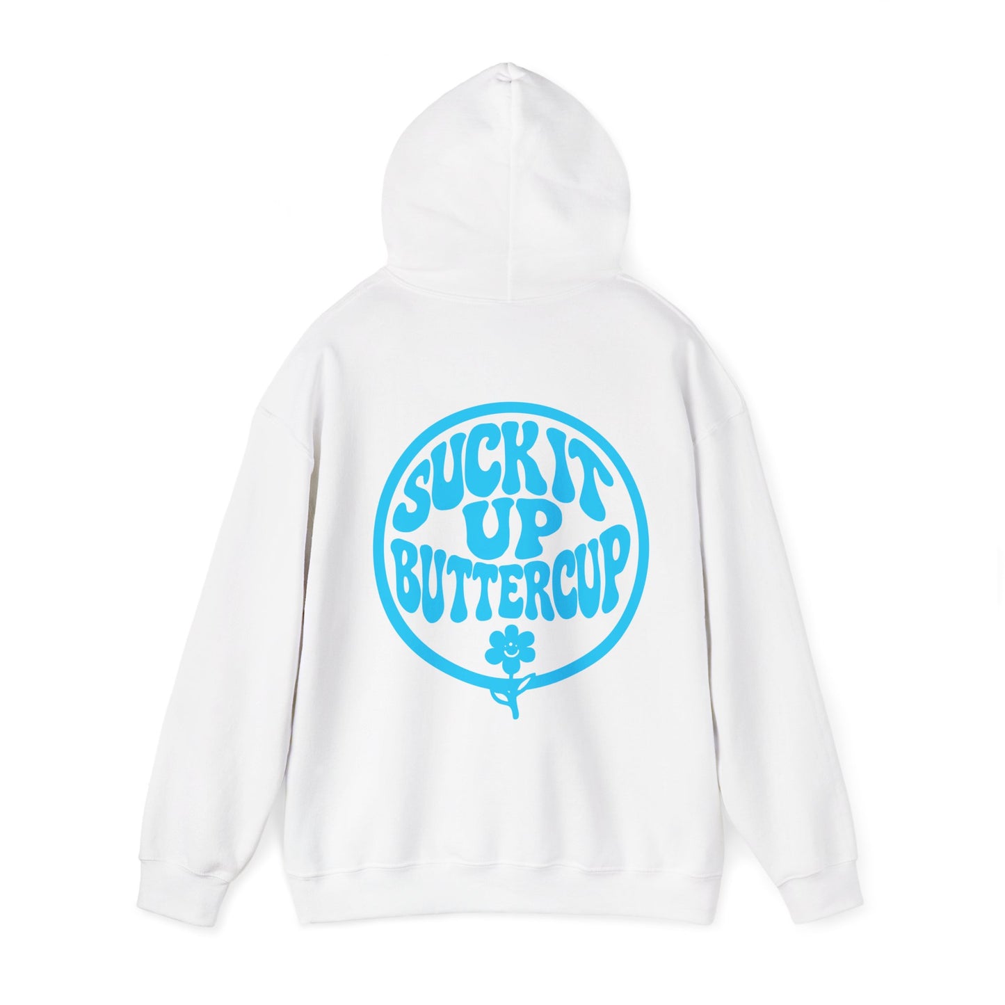Hoodie - "Suck It Up Buttercup" Retro Floral Graphic Hooded Sweatshirt