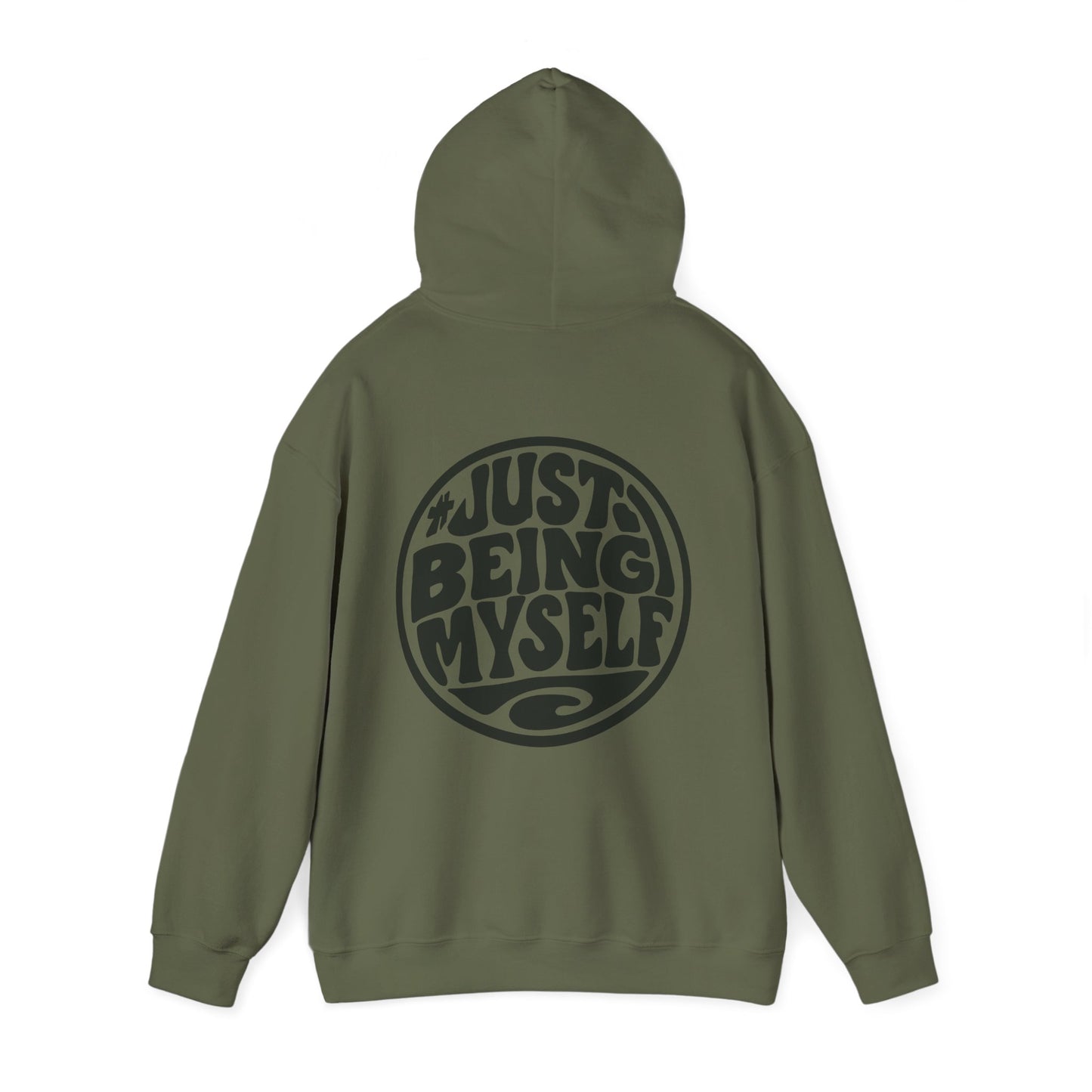 Just Being Myself Hoodie — Retro Script Graphic Pullover
