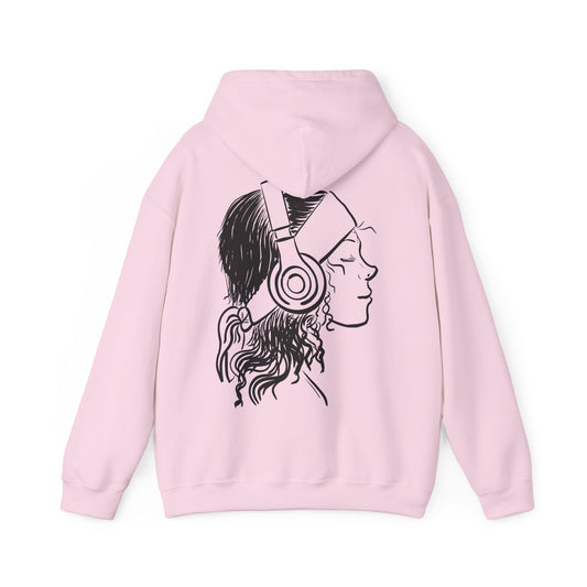 Music Lover Hoodie — 'Kwalatee' Logo & Headphones Girl Graphic