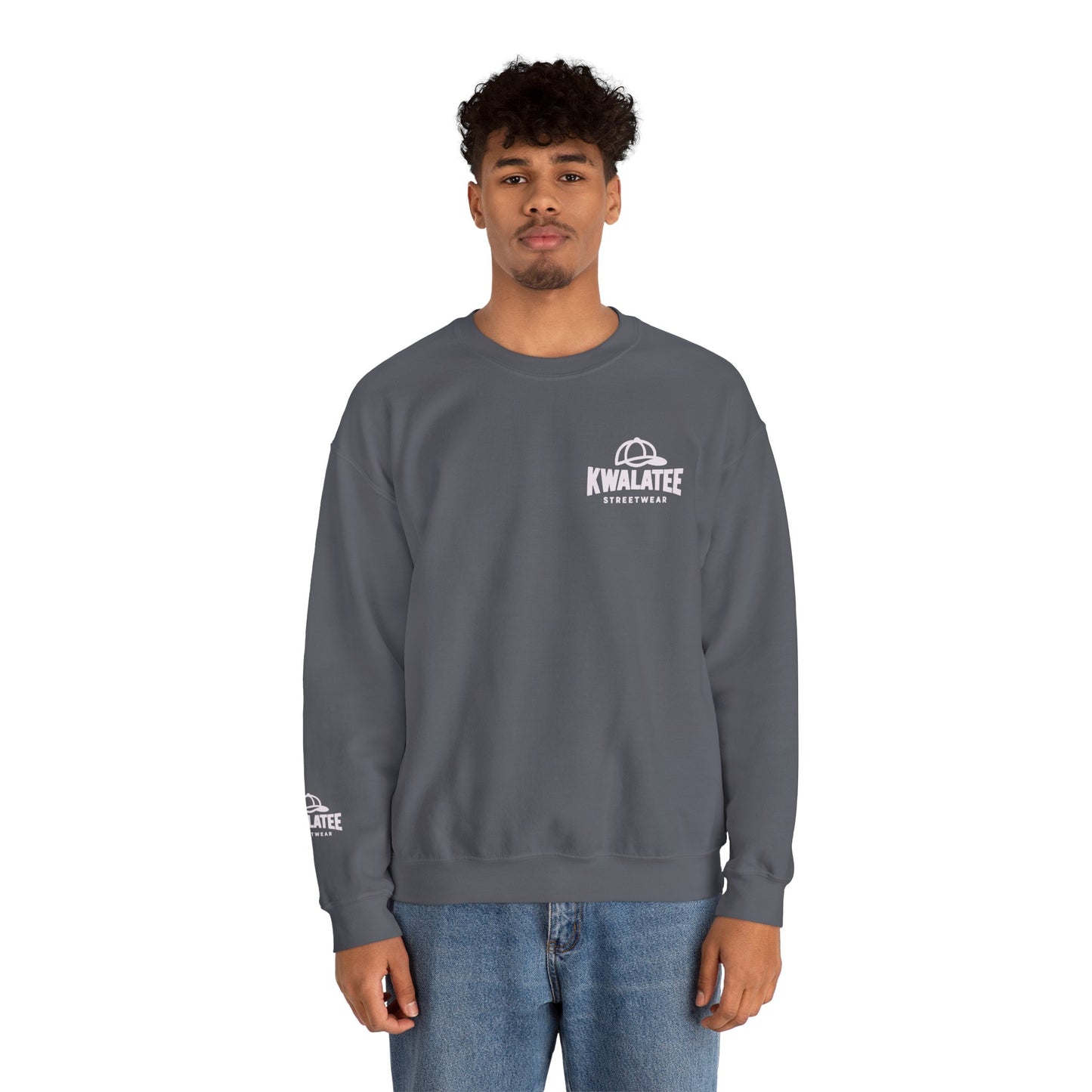 Kwalatee Streetwear Crewneck Sweatshirt — Minimal Logo Black Pullover