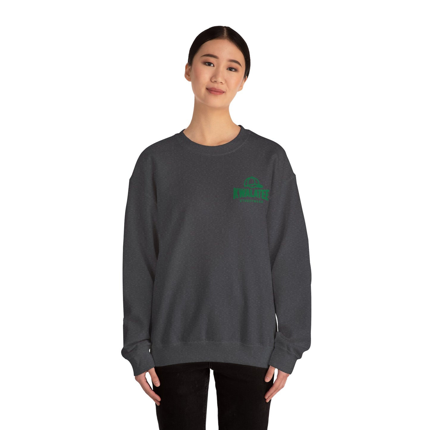 Crewneck — Green Mandala Eye Graphic with “KWALATEE” Logo