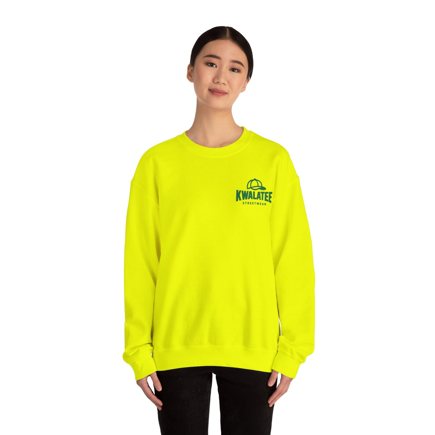 Crewneck — Green Mandala Eye Graphic with “KWALATEE” Logo