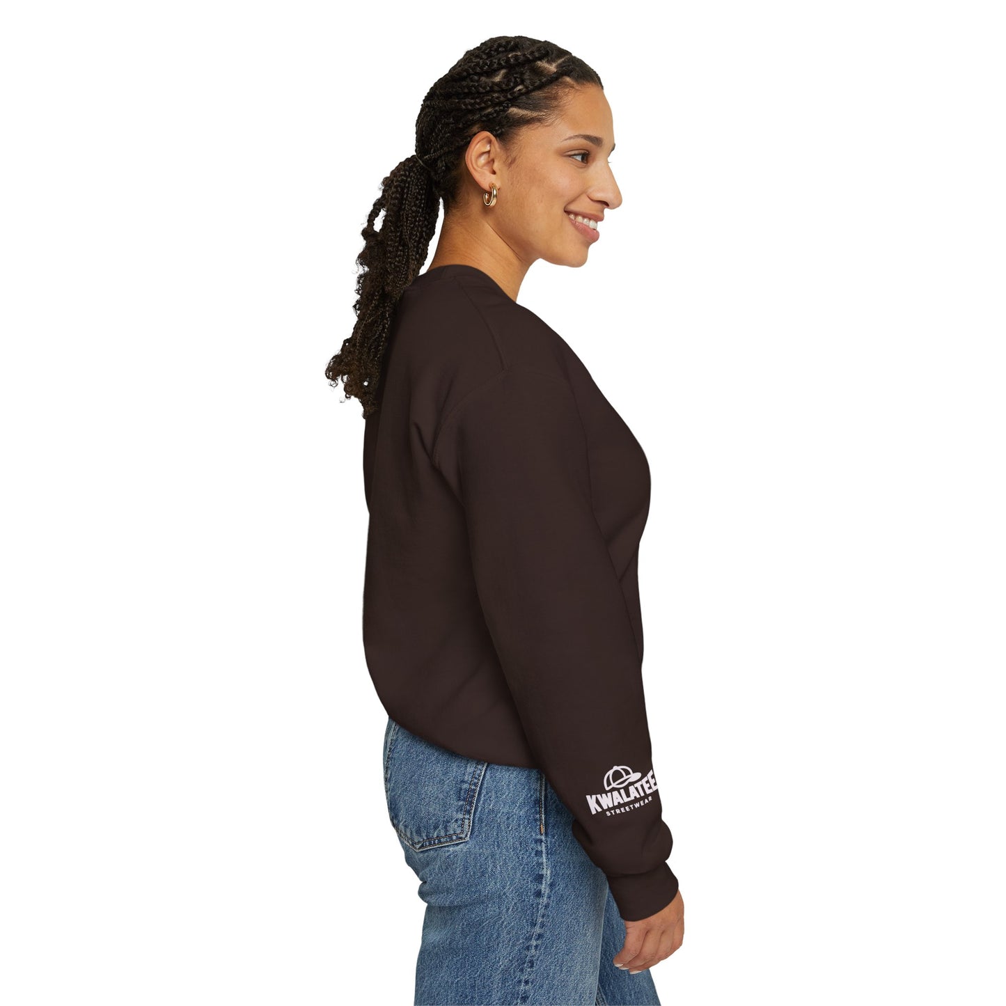 Kwalatee Streetwear Crewneck Sweatshirt — Minimal Logo Black Pullover