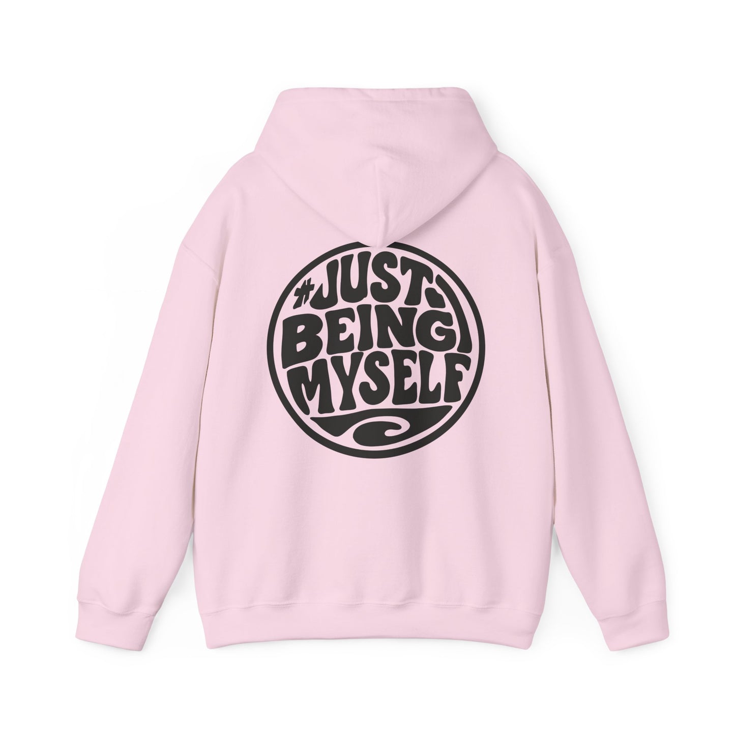 Just Being Myself Hoodie — Retro Script Graphic Pullover