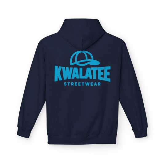 Kwalatee Streetwear Hoodie — Blue Logo Pullover