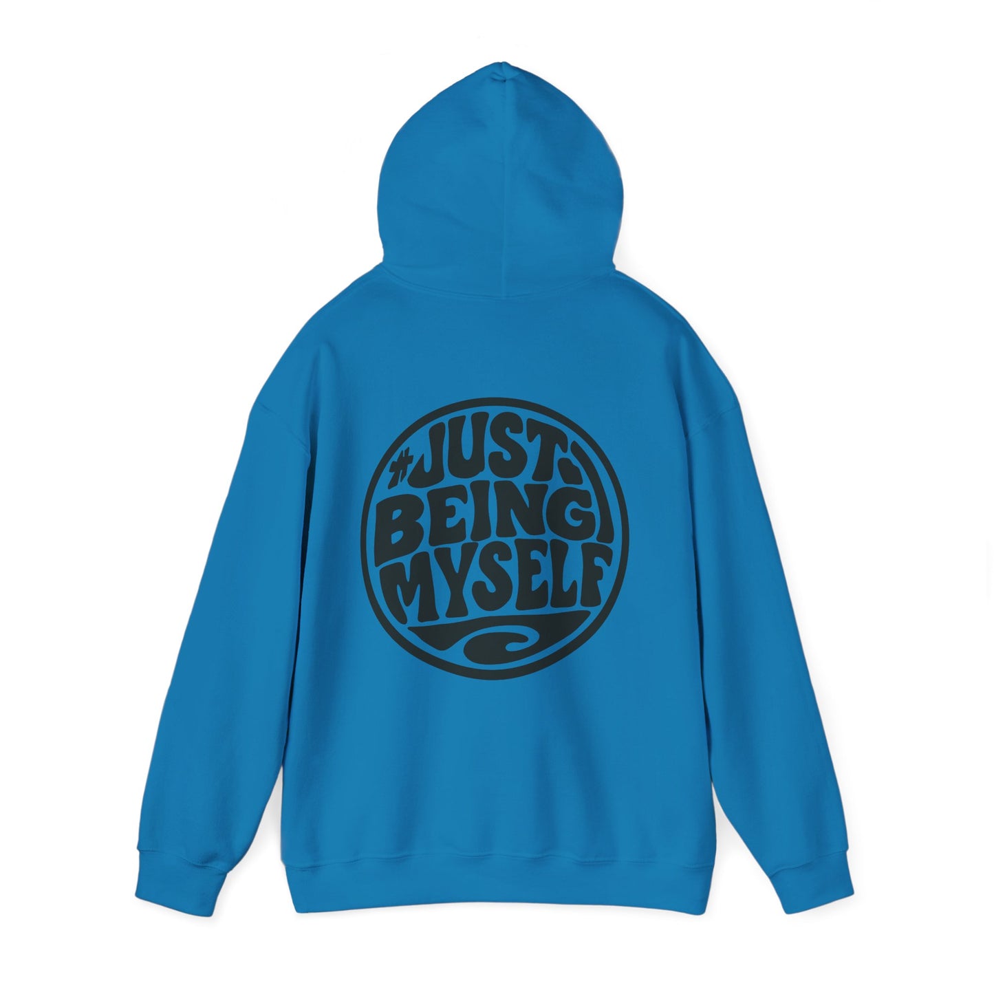 Just Being Myself Hoodie — Retro Script Graphic Pullover