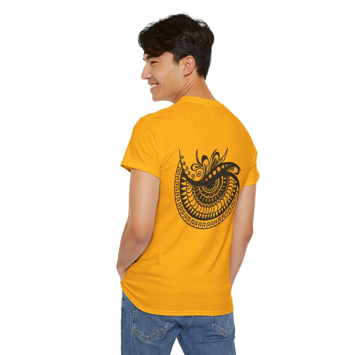 Mandala eye Graphic Tee — Kwalatee® Chest Logo & Ornamental Back Print