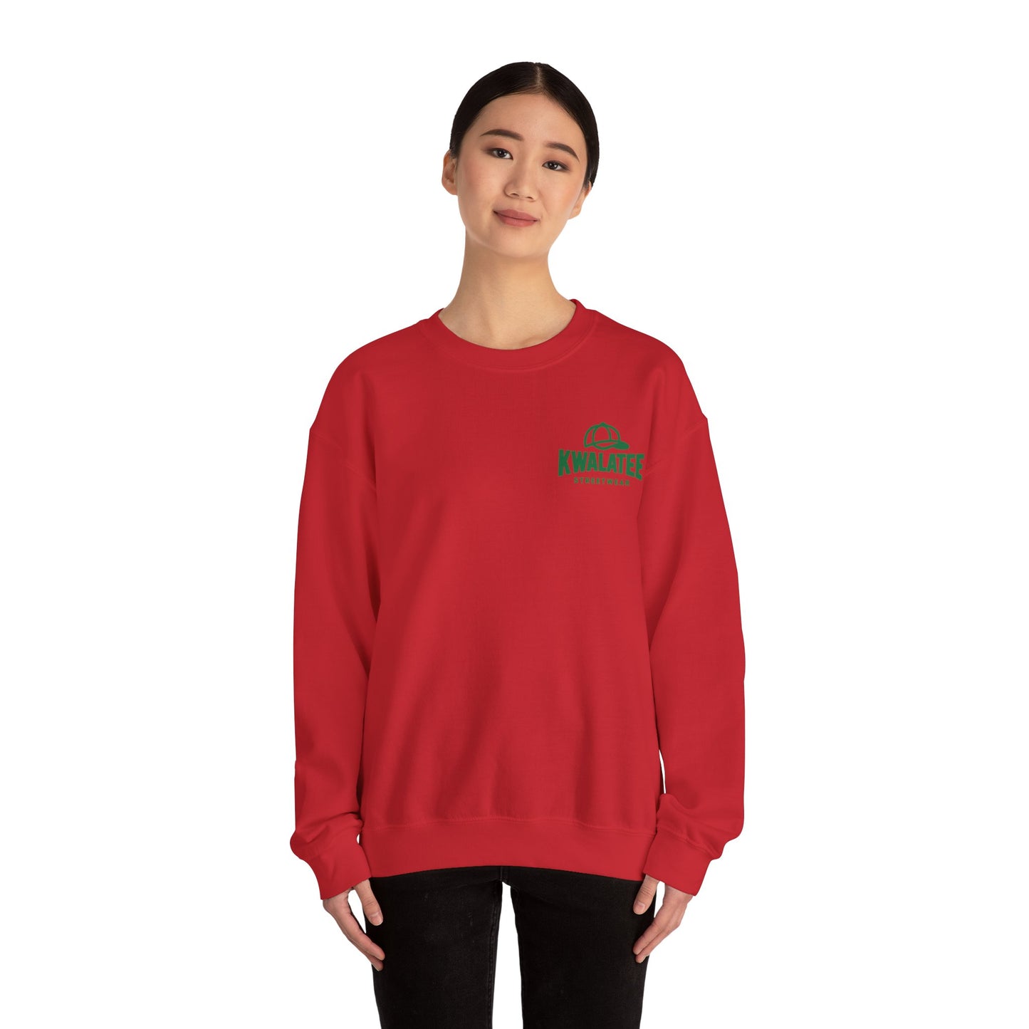Crewneck — Green Mandala Eye Graphic with “KWALATEE” Logo