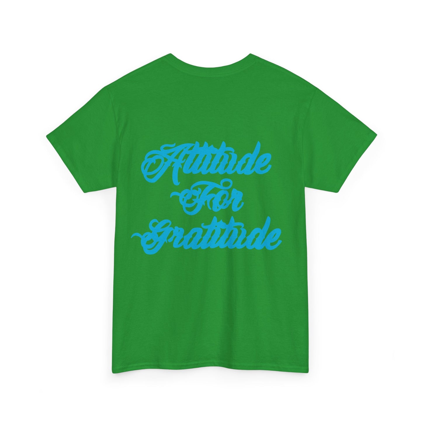 Attitude for Gratitude Tee — Inspirational Script Backprint Cotton T‑Shirt