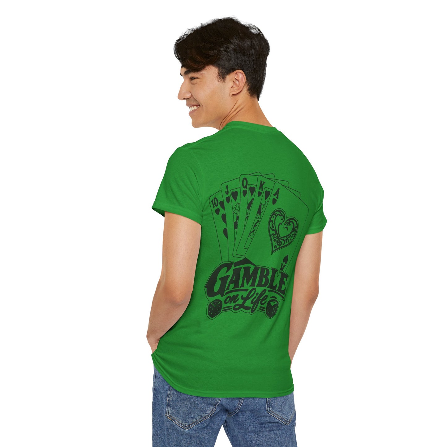 T-Shirt — "Gamble on Life" Poker Cards Graphic Tee