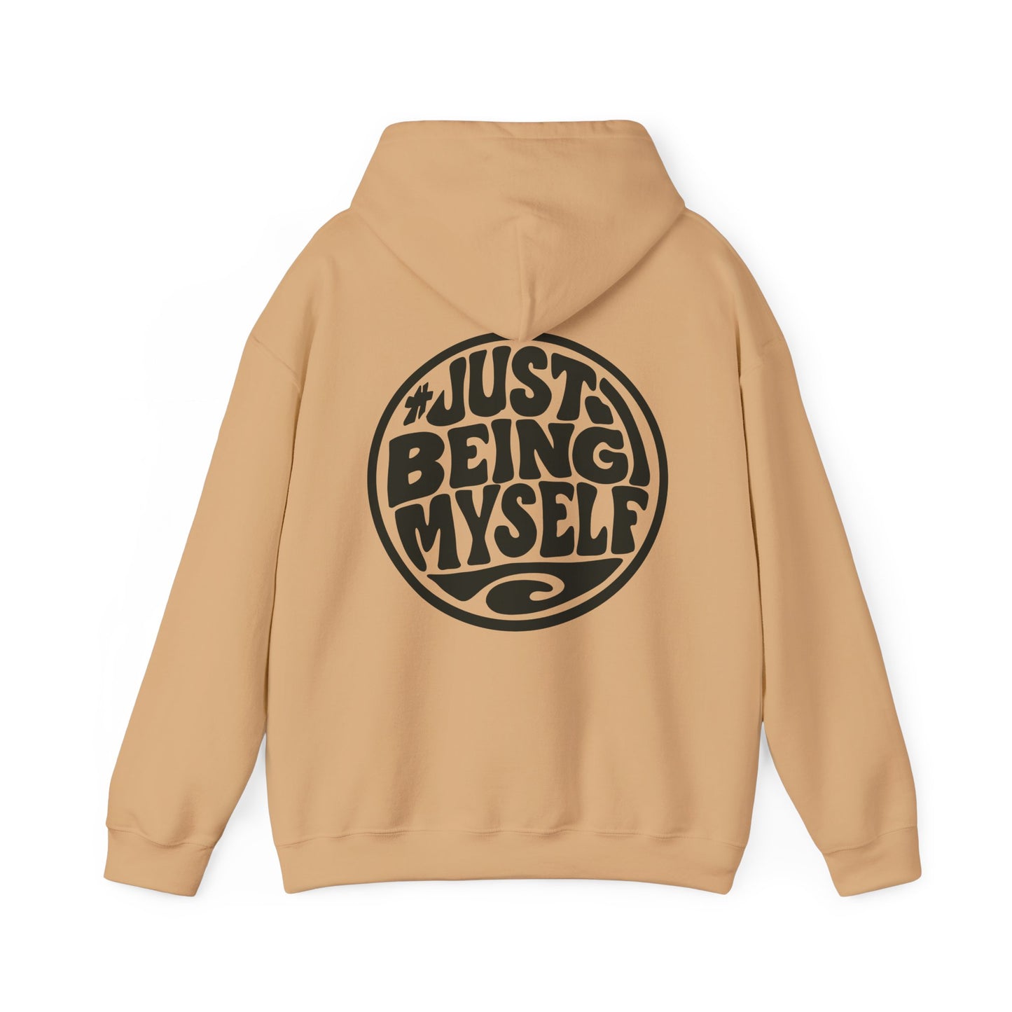Just Being Myself Hoodie — Retro Script Graphic Pullover