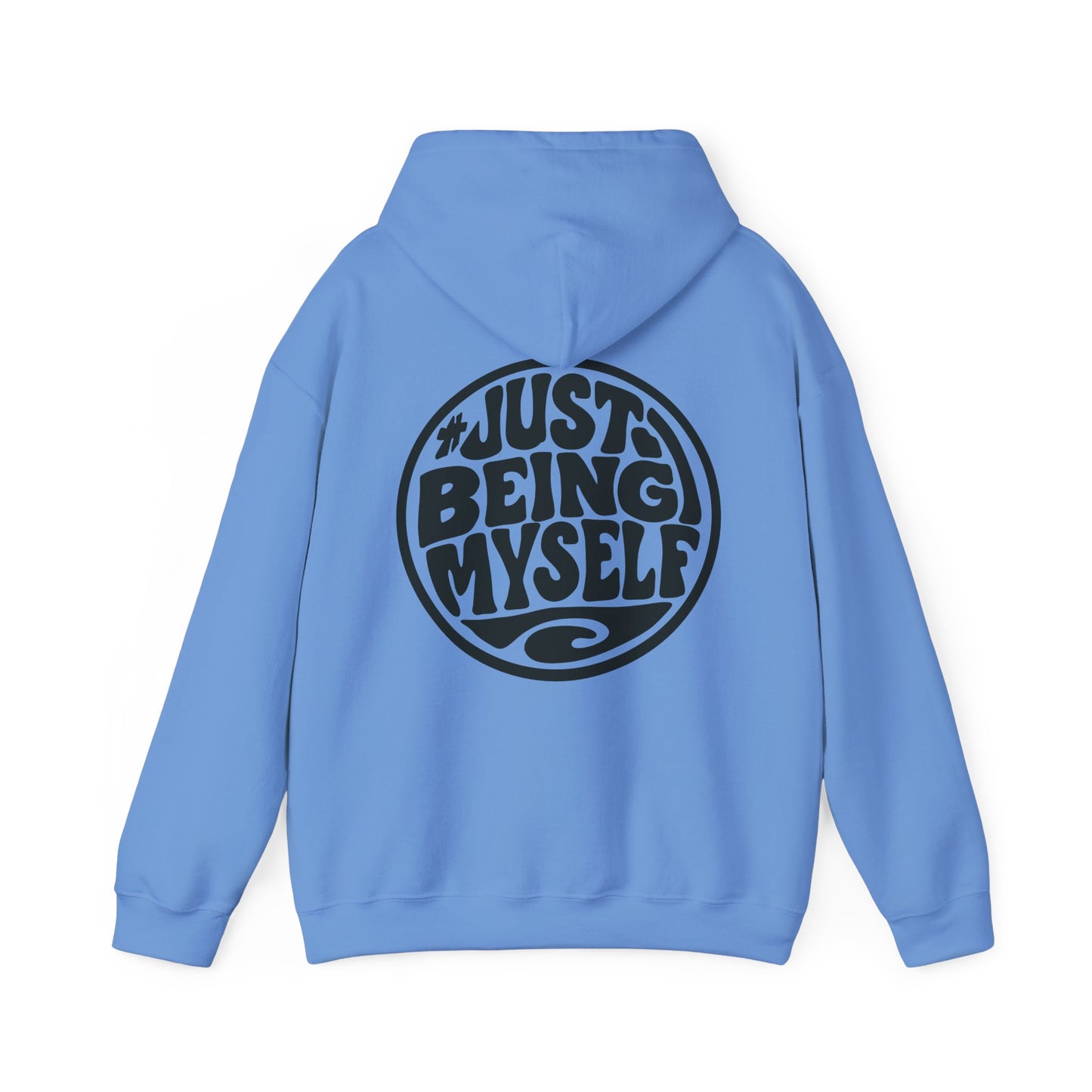 Just Being Myself Hoodie — Retro Script Graphic Pullover