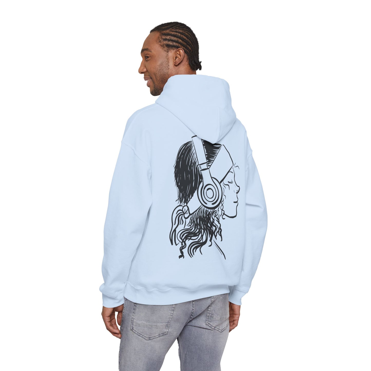 Music Lover Hoodie — 'Kwalatee' Logo & Headphones Girl Graphic