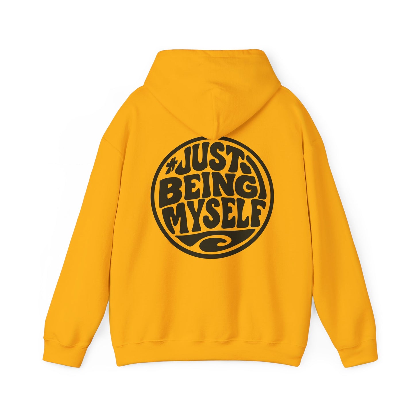 Just Being Myself Hoodie — Retro Script Graphic Pullover